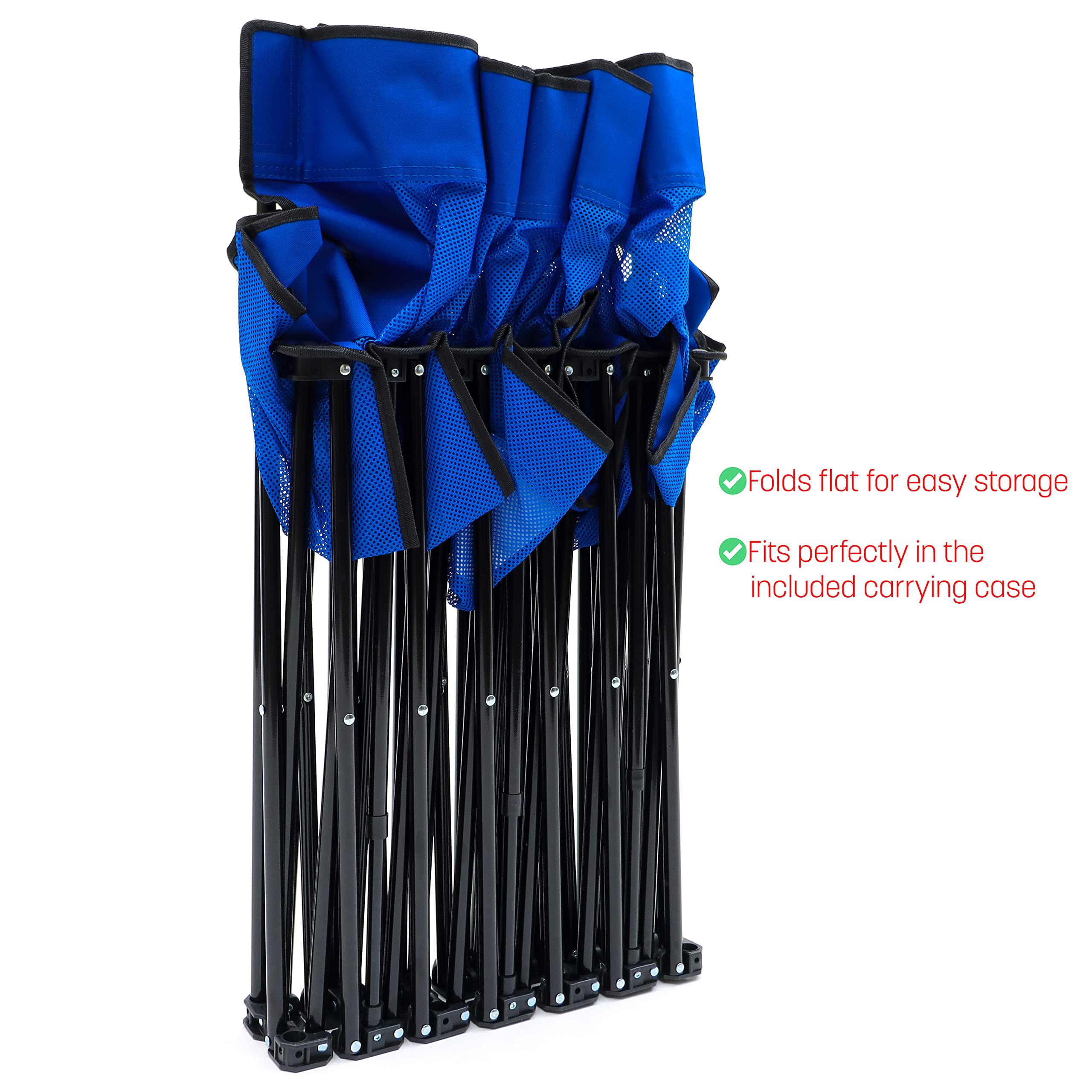 Trademark Innovations Portable Sports Bench with Mesh Seat & Back - Lightweight Folding Bench for Outdoor Games, Gym, Camping & Picnics