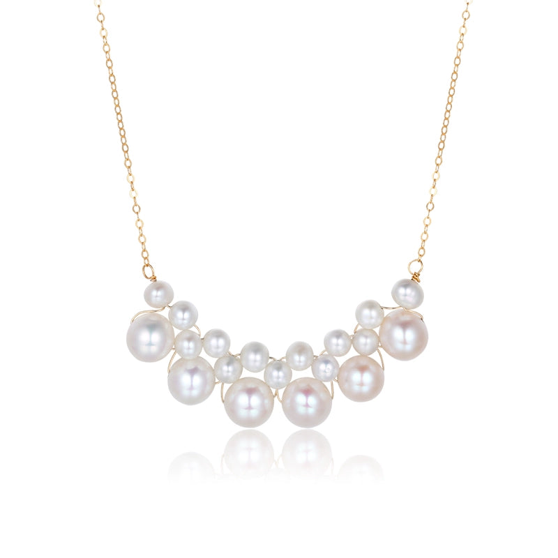 COCOKIM Embellished Pearl Cloud Necklace - Elegant Layered Pearl Choker for Women | Perfect for Weddings, Parties & Date Nights