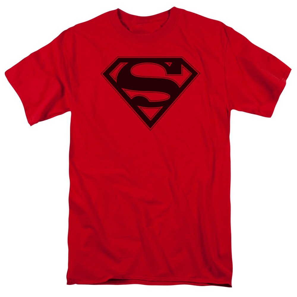 Superman Red and Black Shield Logo T-Shirt for Men - Graphic Superhero Tee for Casual Wear, Cosplay, and Comic Conventions