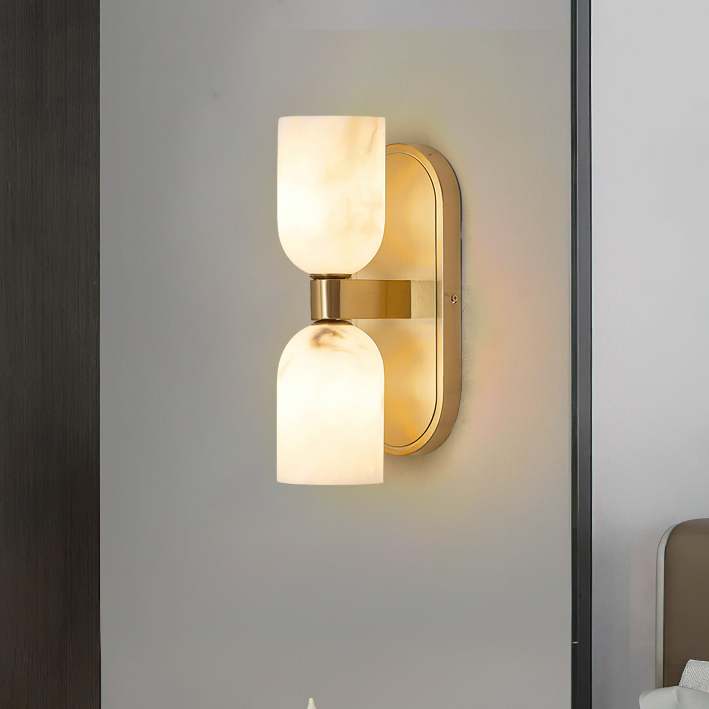 Modern Aurind Wall Lamp - Sleek LED Sconce Light for Bedroom, Living Room & Hallway - Energy Efficient Dimmable Wall Lighting Fixture (Black/White) - Perfect for Ambient, Accent, and Task Lighting
