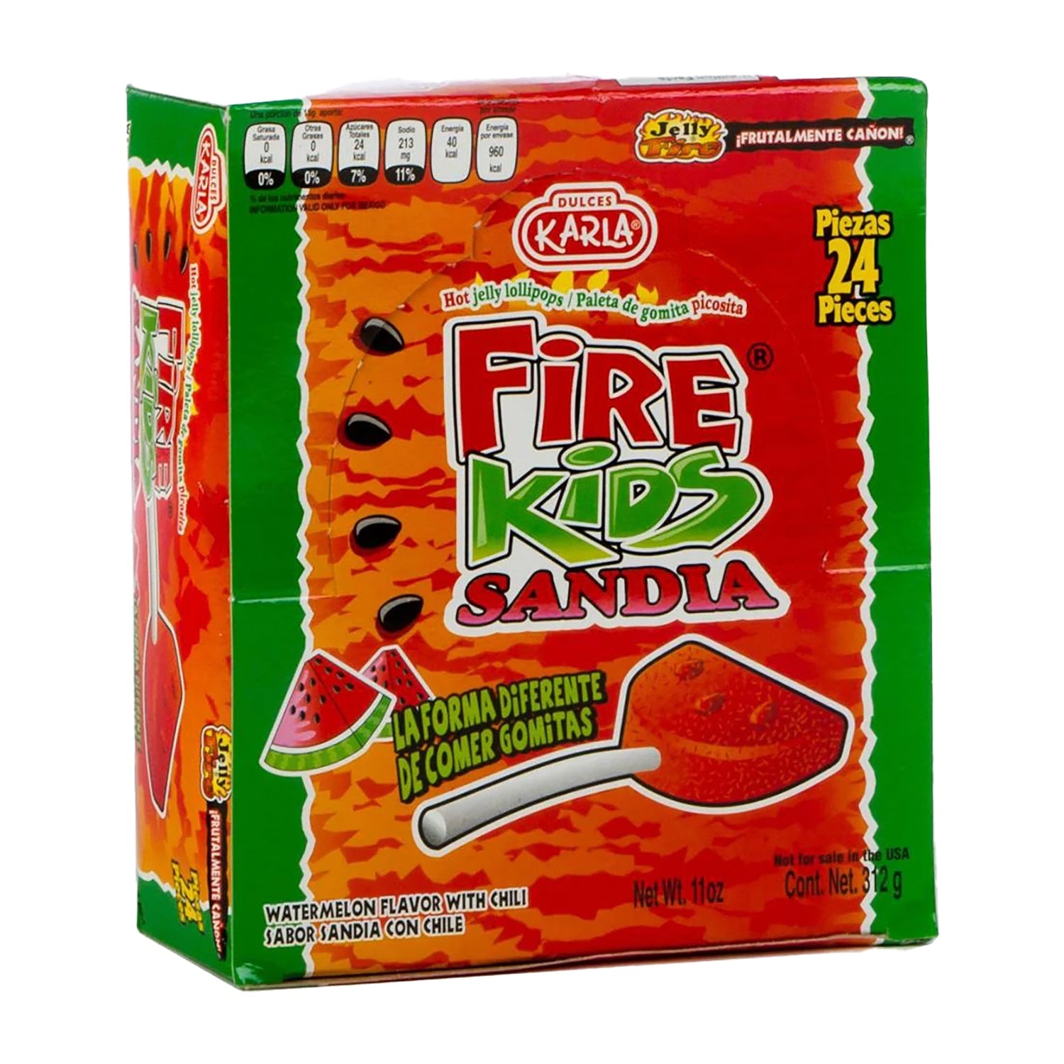 Organic Karla Fire Kids Watermelon Gummy Candy - 24ct Box | Delicious & Healthy Snacks for Kids Birthday Parties, Halloween Treats & School Lunch Boxes