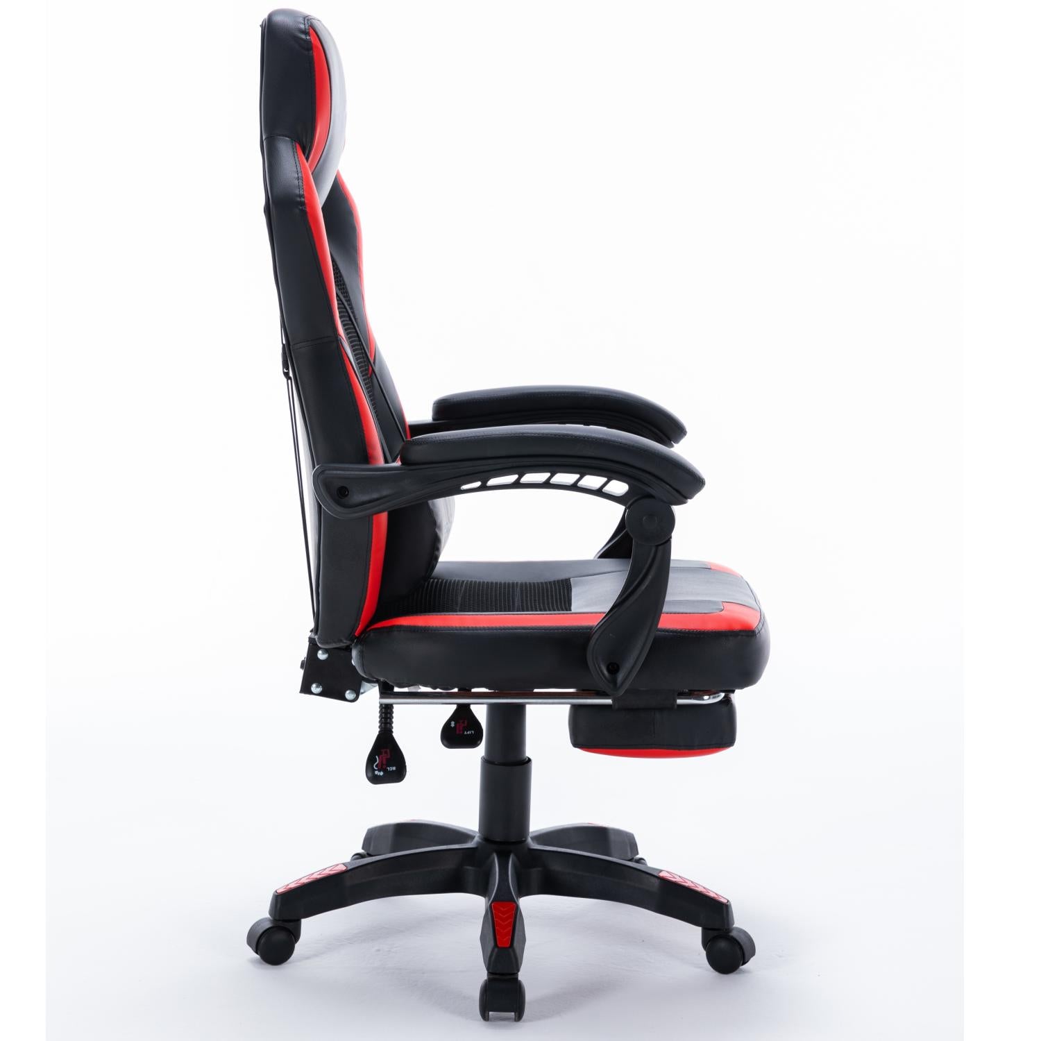 Ergonomic Gaming Footrest for Office & Home - 8221 Series Adjustable Height Foot Rest (Black & Red) - Perfect for Gaming Chairs, Workstations & Relaxation