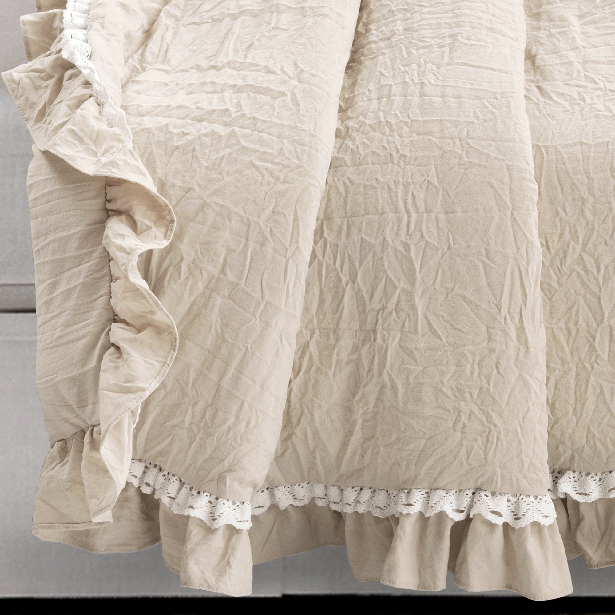 Ella Ruffle Lace Throw Blanket - Soft Decorative Knit Bedspread for Couch, Sofa & Bed - Perfect for Home Decor, Wedding Gift & Cozy Nights