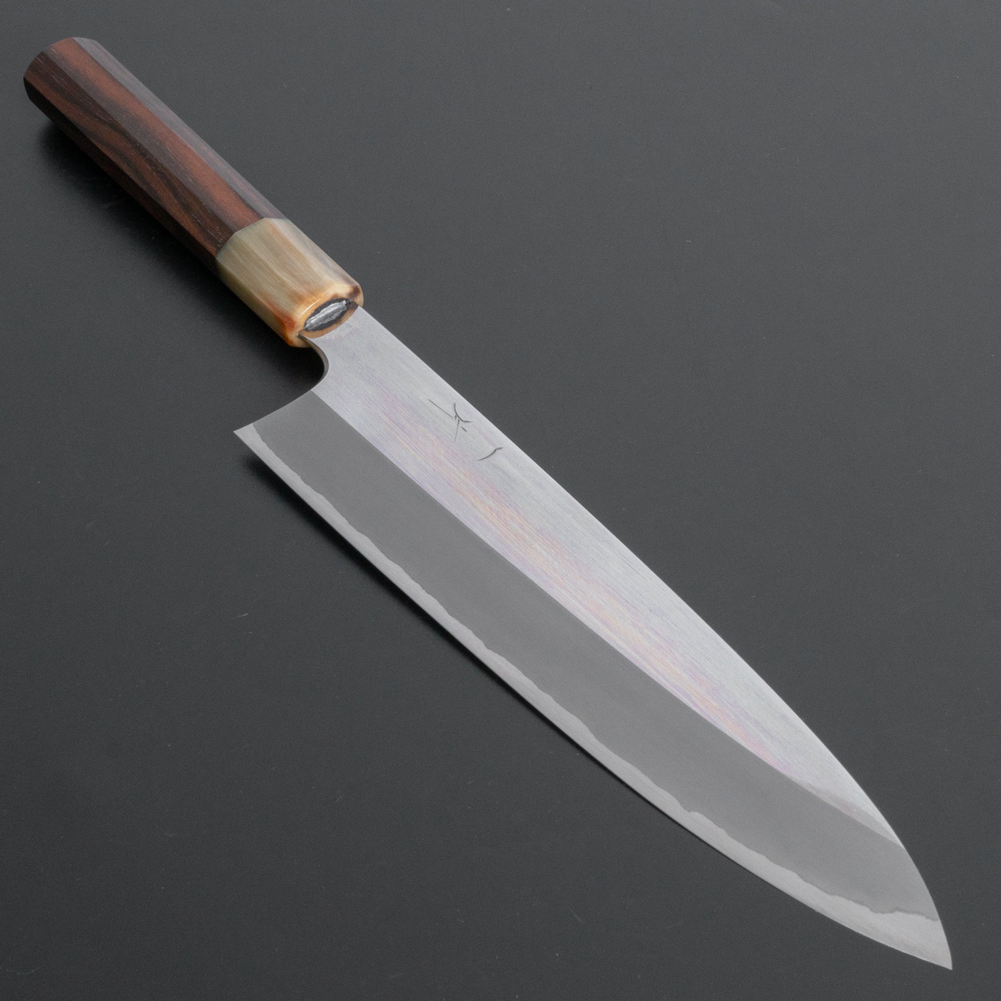 Hitohira Togashi White #1 Stainless Clad Gyuto 240mm Japanese Chef Knife - Taihei Makassar Ebony Handle (Mirror Polished) - Perfect for Sushi, Meat Cutting & Professional Kitchen Use