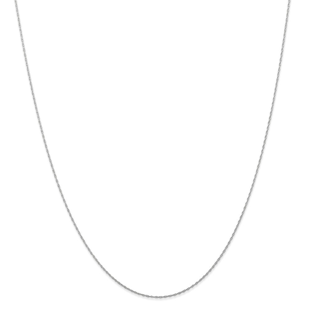 14K White Gold 0.5mm Carded Cable Rope Chain Necklace - Dainty & Elegant Jewelry for Women, Perfect for Layering, Everyday Wear & Special Occasions