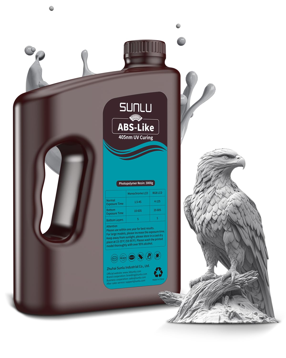 SUNLU 3000G ABS-Like 3D Printer Resin - High Precision, Low Shrinkage for LCD/DLP/SLA Printers - Ideal for Miniatures & Prototypes