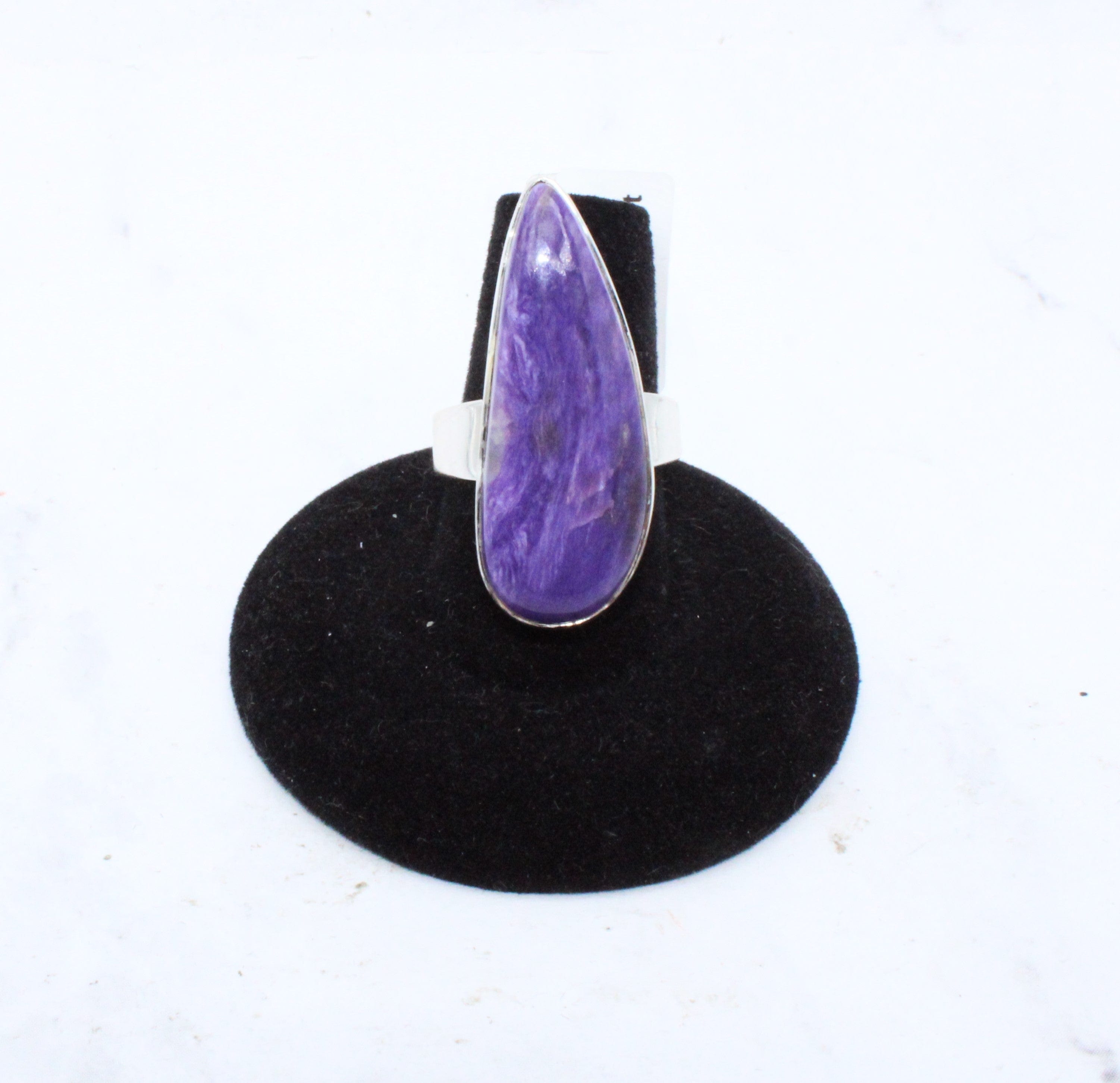 Charoite Gemstone Ring for Women - Size 7.25 - Elegant Purple Stone Jewelry for Everyday Wear & Special Occasions