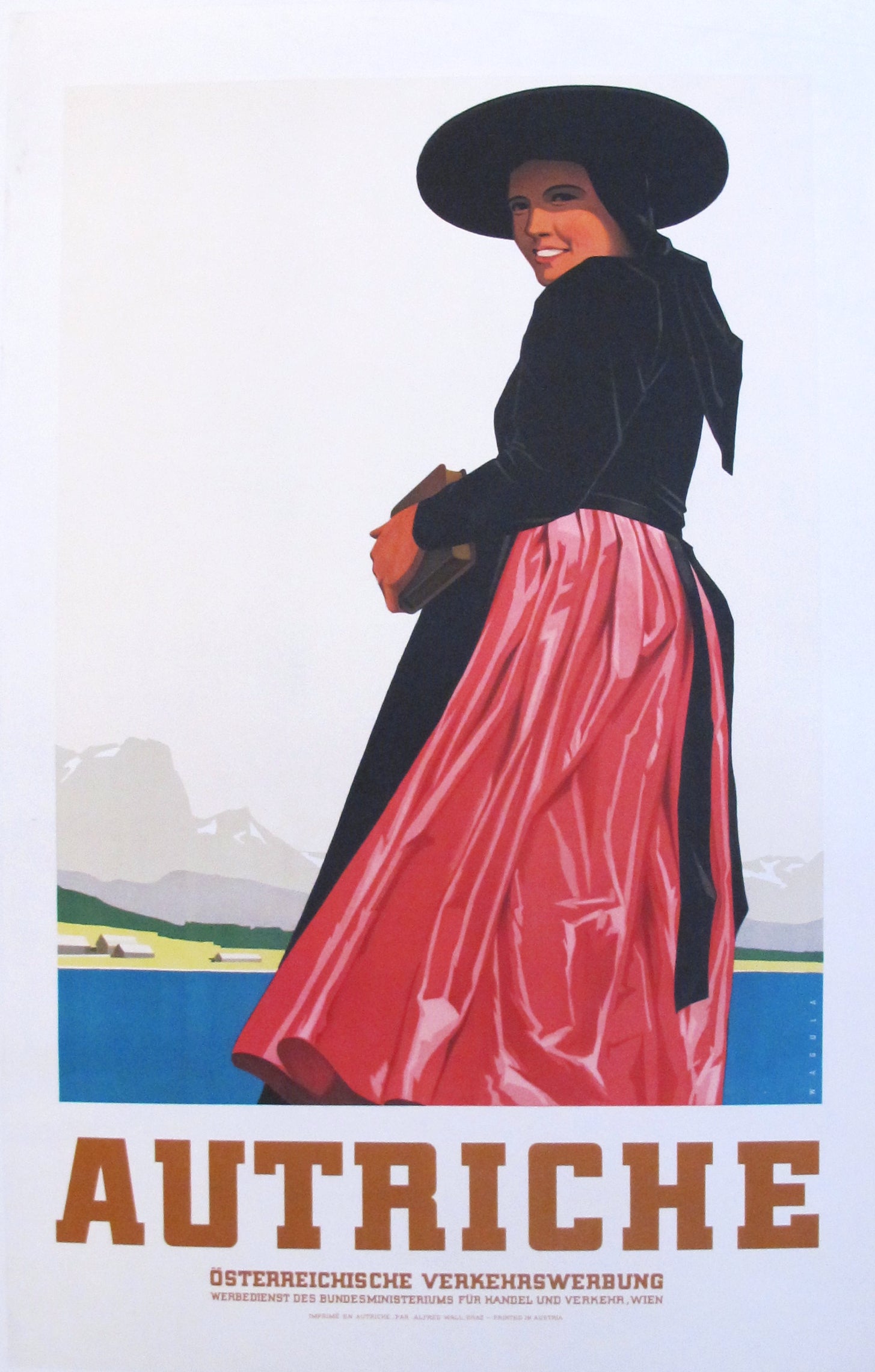1930s Vintage Austrian Art Deco Travel Poster - Autriche Alps Landscape - Perfect for Home Decor, Office Wall Art & Retro Travel Enthusiasts