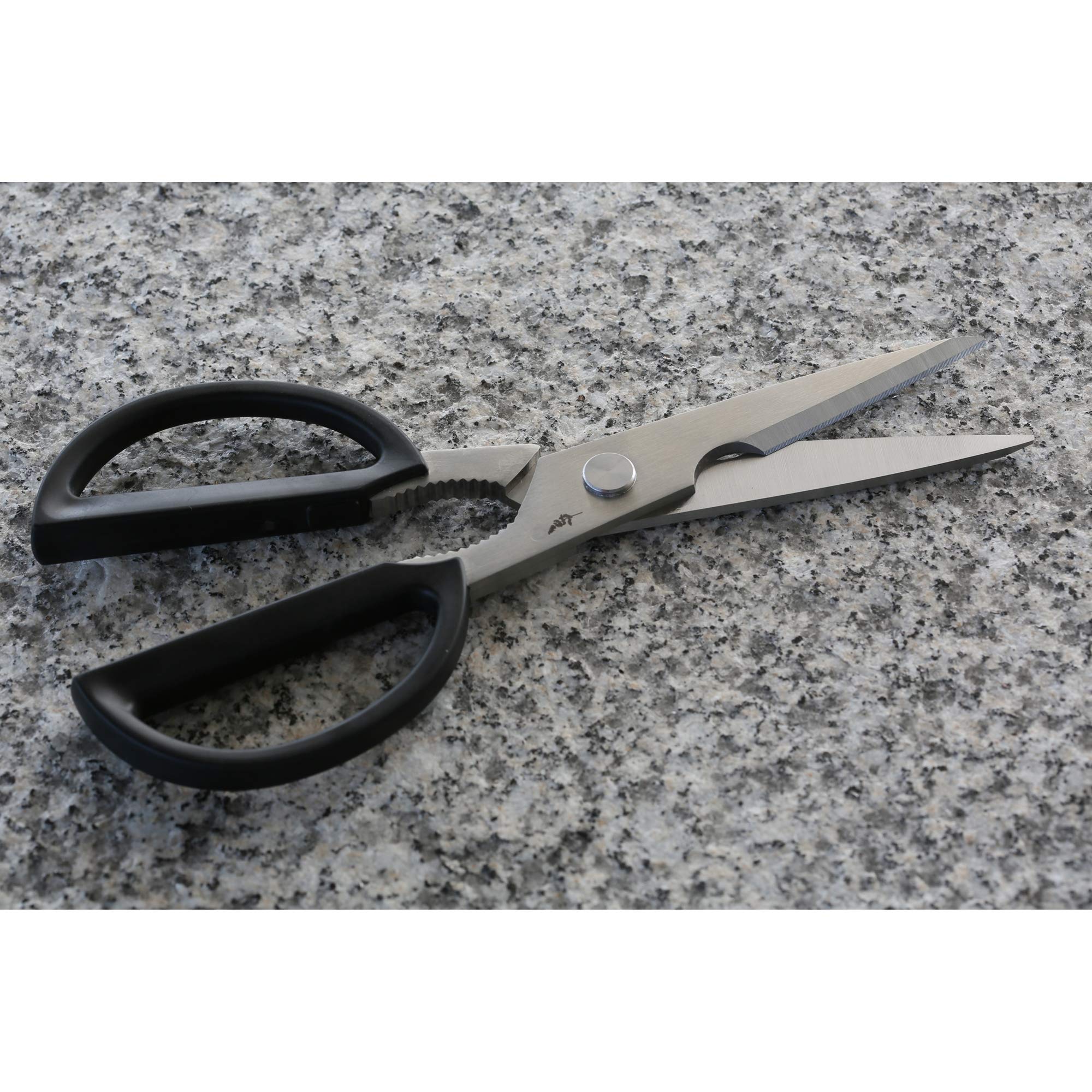Michel BRAS No. 2 Professional Kitchen Shears - Heavy Duty Stainless Steel Cooking Scissors with Micro Serrated Detachable Blades - Easy to Clean - Perfect for Cutting Herbs, Poultry, Fish & Vegetables - Ideal for Home Chefs & Professional Kitchens