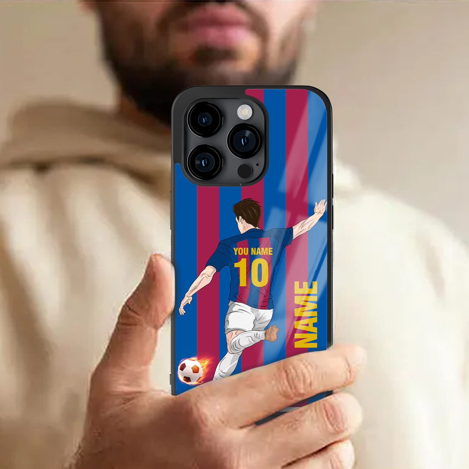 Custom Soccer Jersey Design Phone Cases for iPhone 7/8/11/12/13/14/15/16 Pro Max/Plus/Mini/XR/XS/SE & Samsung Galaxy A03/A13/A53/A73/S21/S22/S23/S24/S25/Note/Z Flip & Pixel 6/7 - Barcelona FC Team Style - Perfect for Fans, Gifts & Game Day Support