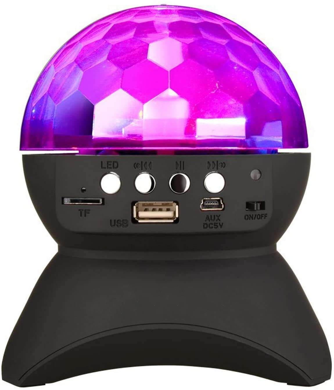 Disco Ball Party Light with Wireless Bluetooth Speaker - Portable Black LED Disco Ball Light for Home, Dance, Club, and Outdoor Party Decorations