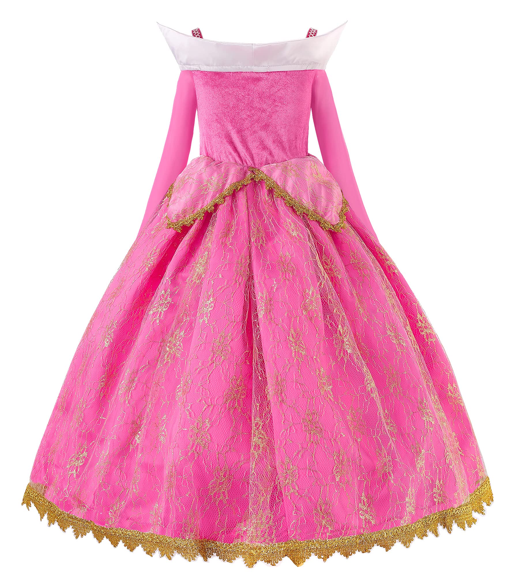 Girls Princess Costume Off Shoulder Dress with Accessories - Halloween Party, Birthday, Dress Up & Pretend Play