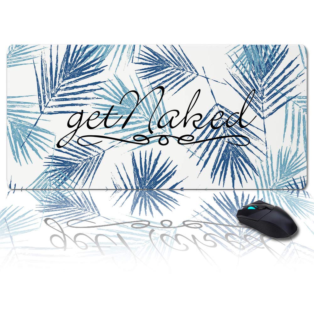 XXL Gaming Mouse Pad - 35x15 Inch Large Desk Mat with Gel Ergonomic Design | Oversized Office & Gaming Mousepad for Women | Tropical Leaves Summer Decor | Custom Laptop Mat for Work & Play | Perfect for Home Office, Gaming Setup & Workspace Decor