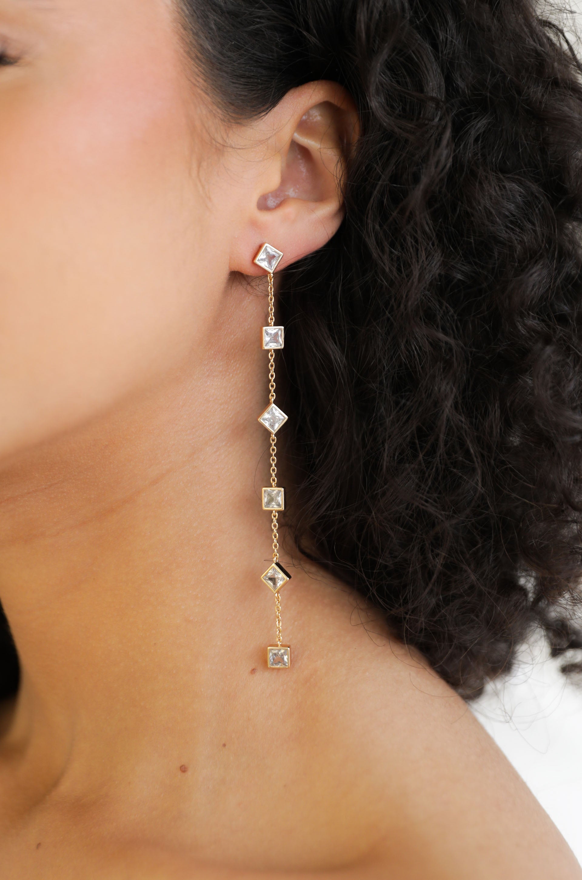 Geometric Linear Earrings for Women - Minimalist Gold Hoop Earrings - Trendy Geometric Jewelry for Everyday Wear & Special Occasions