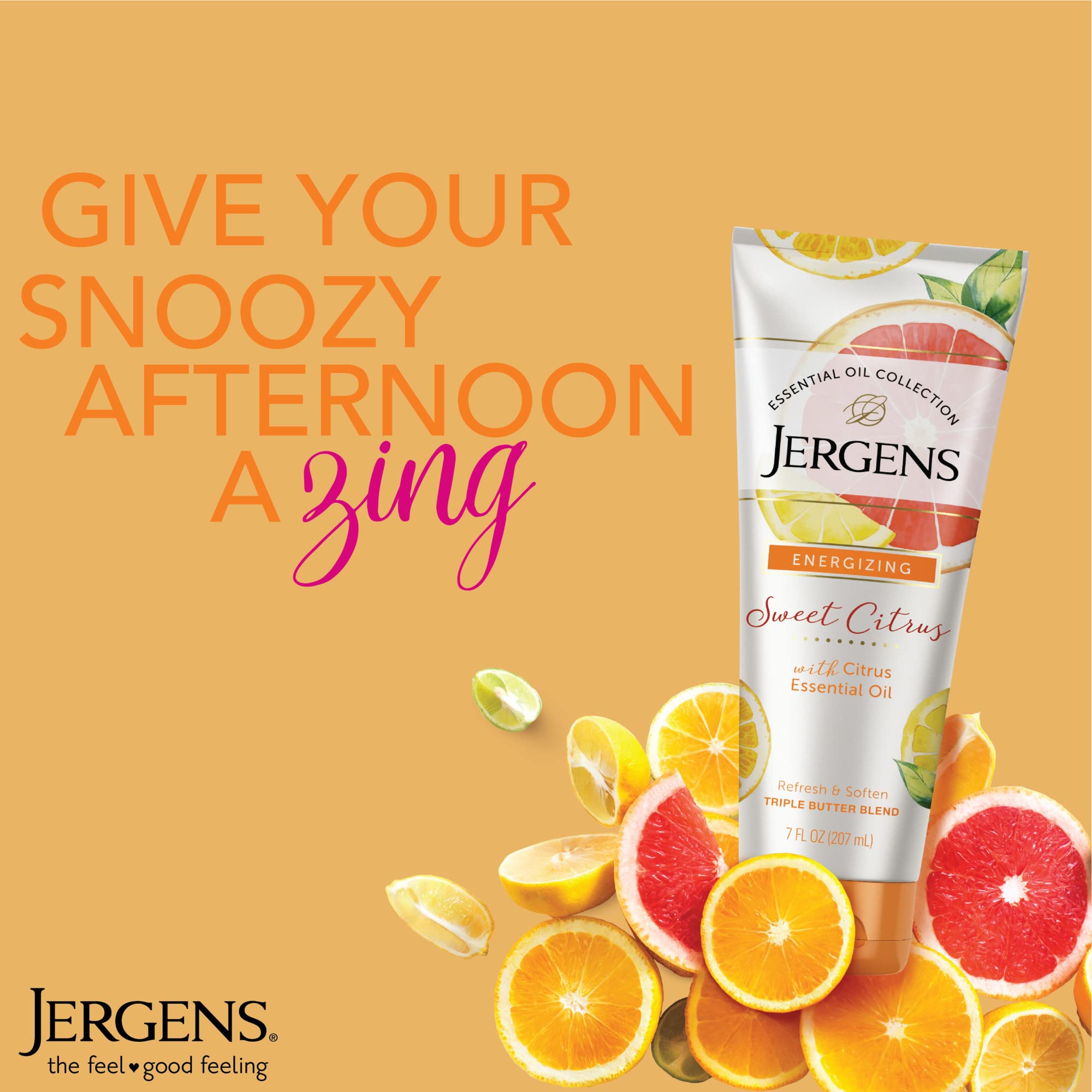 Jergens Sweet Citrus Body Butter - Hydrating Hand & Body Lotion for Women with Essential Oils | 7 Oz | Deep Moisturizer for Dry Skin | Perfect for Daily Use & Spa Nights