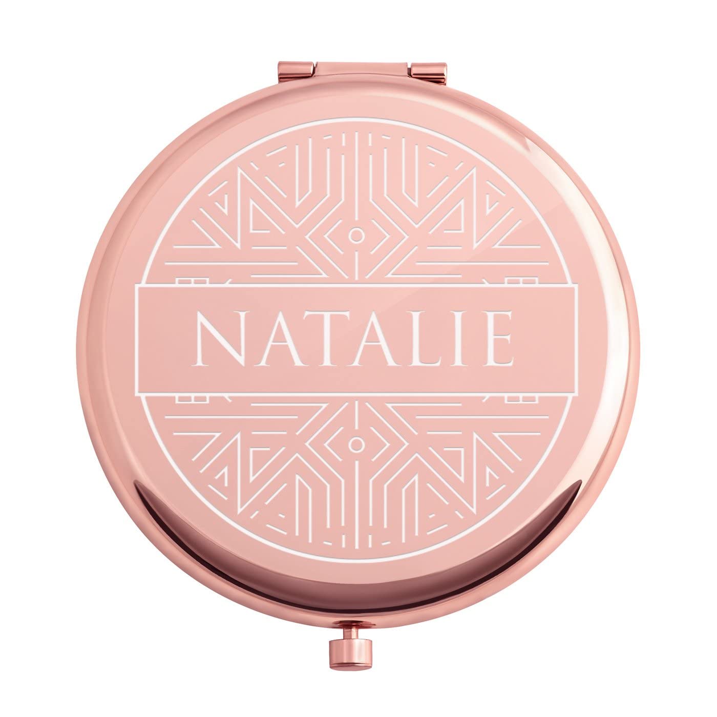 Personalized Rose Gold Compact Mirror for Women - Custom Engraved Cosmetic Mirror with Gift Box - Perfect for Birthday, Anniversary & Travel Makeup Accessories
