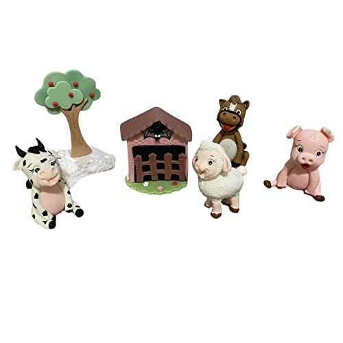 Farm Animal Cupcake Toppers - Adorable Miniature Farm Set for Birthday Party Decorations, Baby Showers & Cake Decorating (24-Piece)