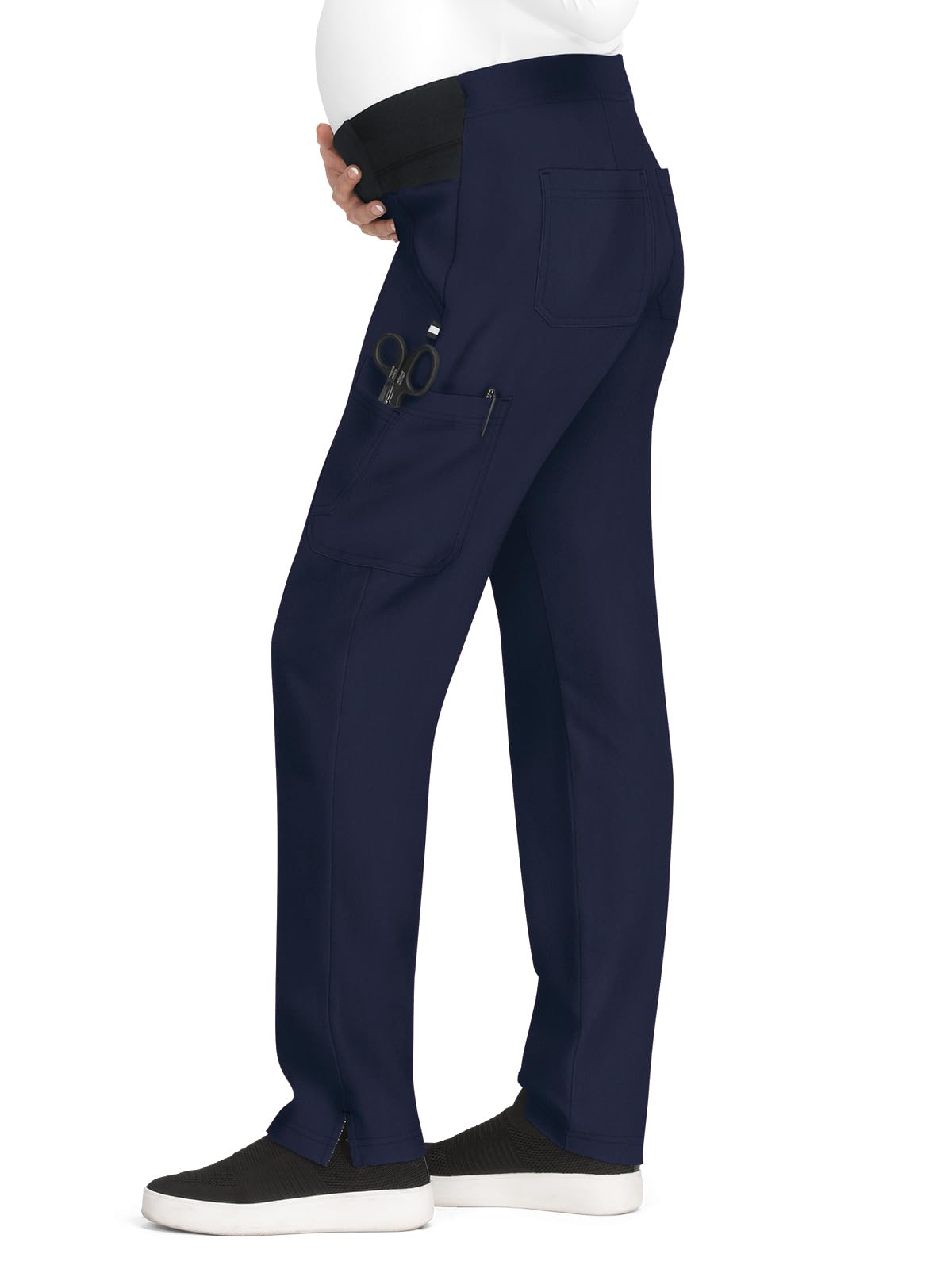 KOI Next Gen 755 Women's Maternity Scrub Pants - Comfortable Stretchy Nursing Work Pants for Healthcare Professionals (Navy, XSP) - Perfect for Hospitals, Clinics & Long Nursing Shifts