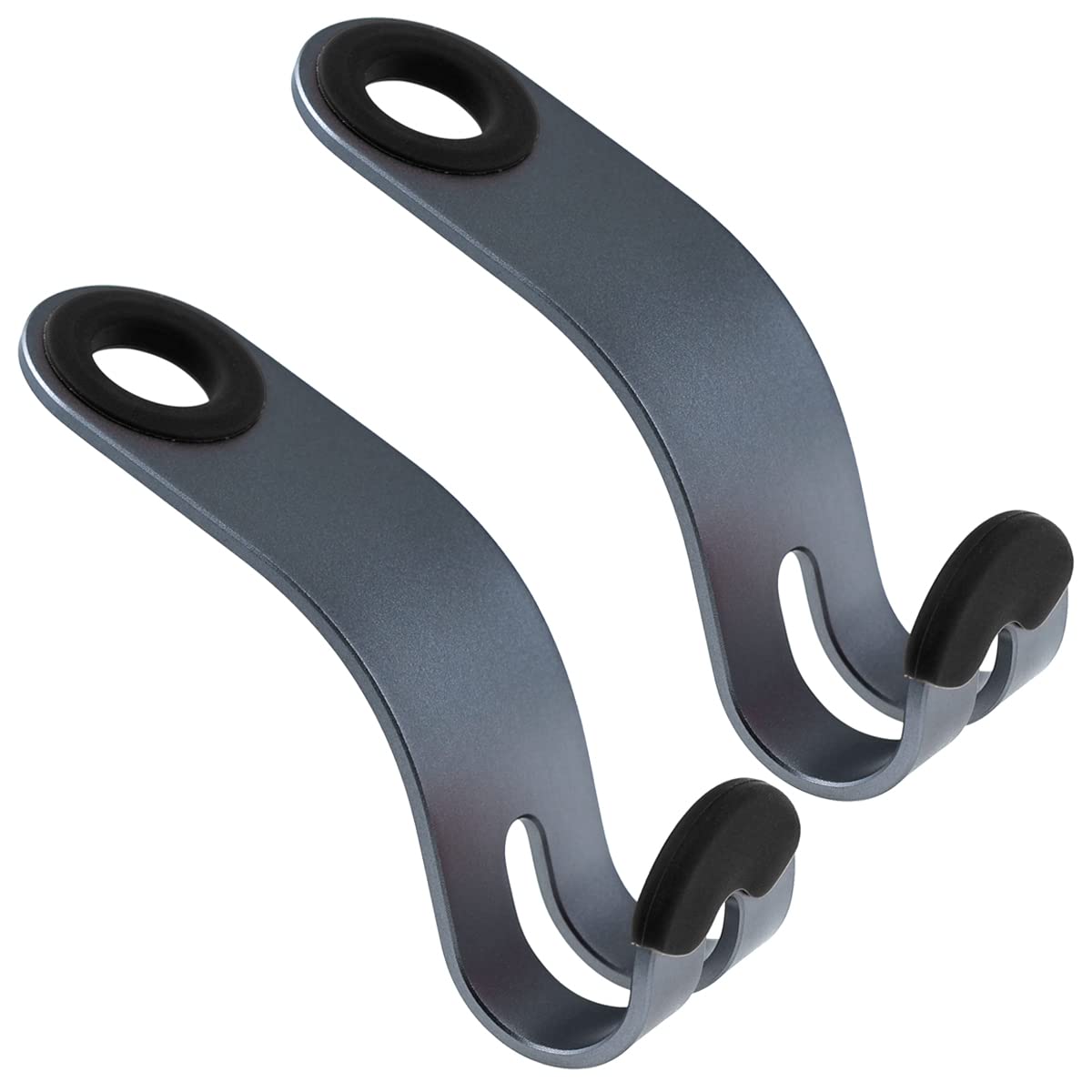 Universal Aluminum Alloy Car Seat Hooks (2-Pack, Black) - Heavy Duty Headrest Hooks for Handbags, Coats & Vehicle Organization - Perfect for Road Trips, Shopping & Daily Commute