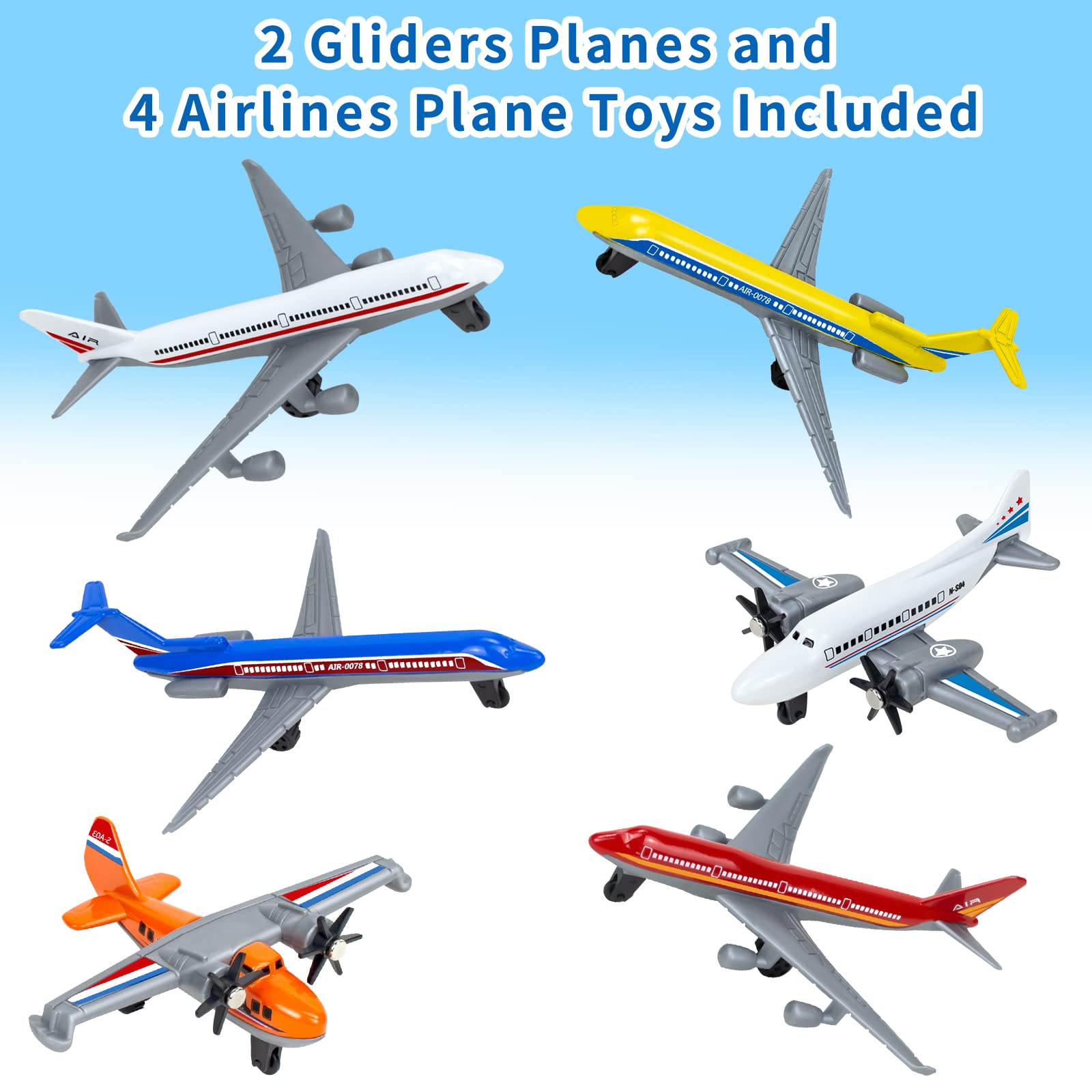 YongnKids 18 Pack Metal Diecast Airplane Toys for Boys & Girls Ages 3-7 - Mini Aircraft Model Set for Toddlers, Kids Birthday Party Favors & Gifts | Perfect for Pretend Play, Travel Toys & Educational STEM Learning