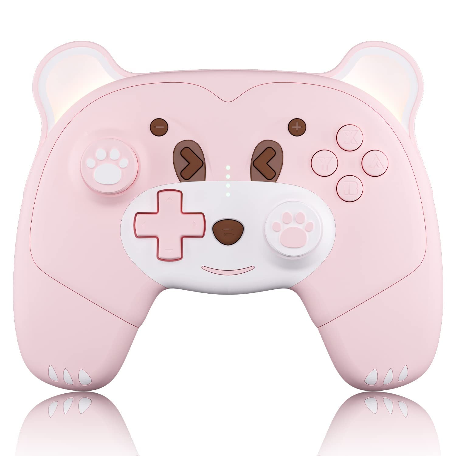 Mytrix Pink Wireless Pro Controller for Nintendo Switch & Switch Lite - Ergonomic Gamepad with Macro, Turbo, Motion Control, Vibration & Breathing LED Lights | Perfect Gift for Girl & Boy Gamers | Ideal for Mario Kart, Animal Crossing & Multiplayer Gaming Sessions
