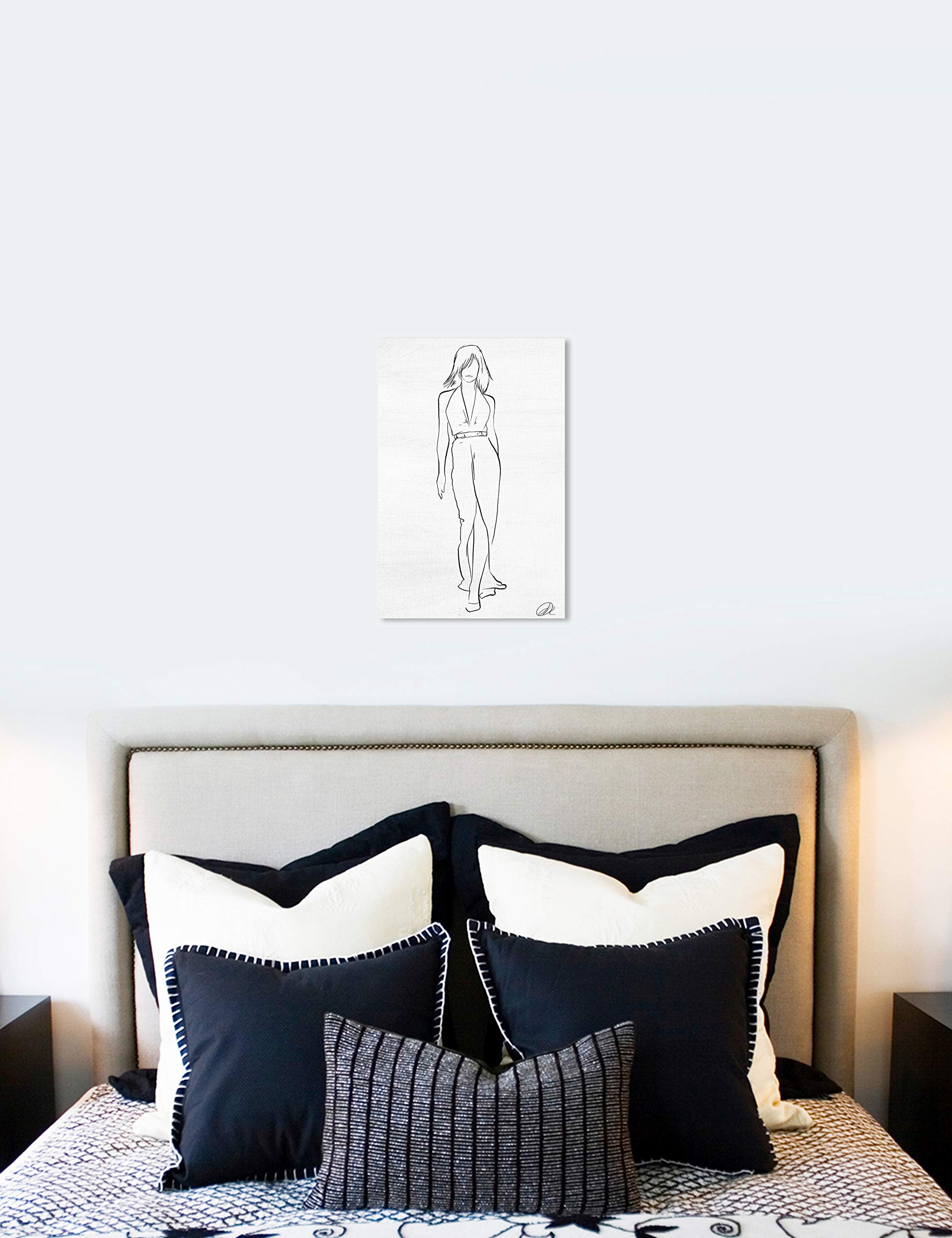 Oliver Gal Artist Co. Fashion Sketch V - Glamorous Wall Art Canvas Prints for Home & Office Decor | Modern Fashion Illustration Artwork