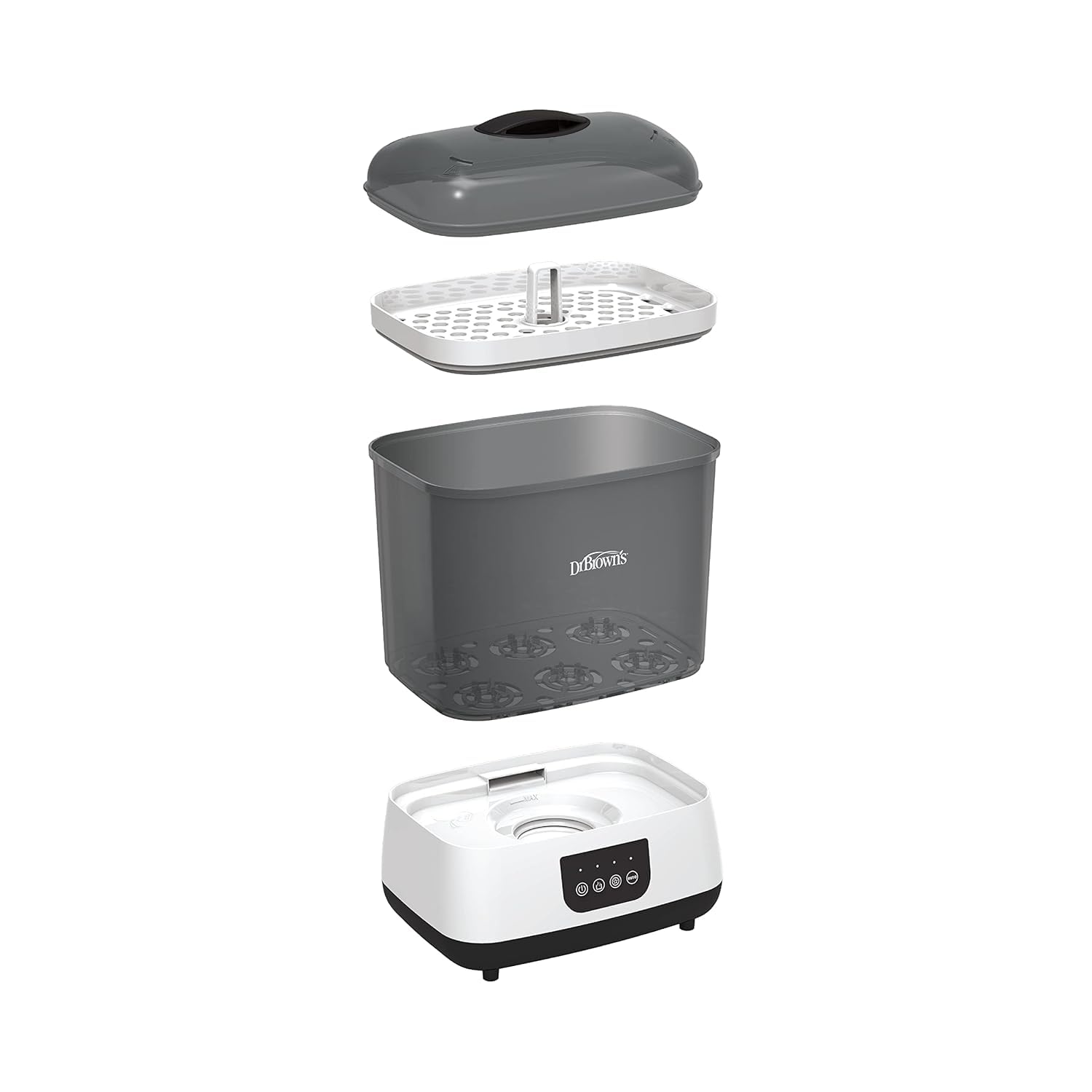 Dr. Brown's All-in-One Baby Bottle Sterilizer and Dryer - Sanitizer for Bottles, Pacifiers, Breast Pump Parts & Newborn Essentials - Perfect for Daycare, Travel & Home Use
