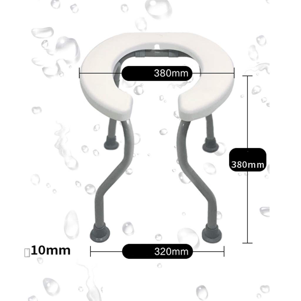 Portable Folding Bedside Commode Chair - Lightweight Steel Frame Shower Toilet Seat with Non-Slip Leg Pads for Elderly & Disabled - Home Care, Hospital Use & Travel Convenience