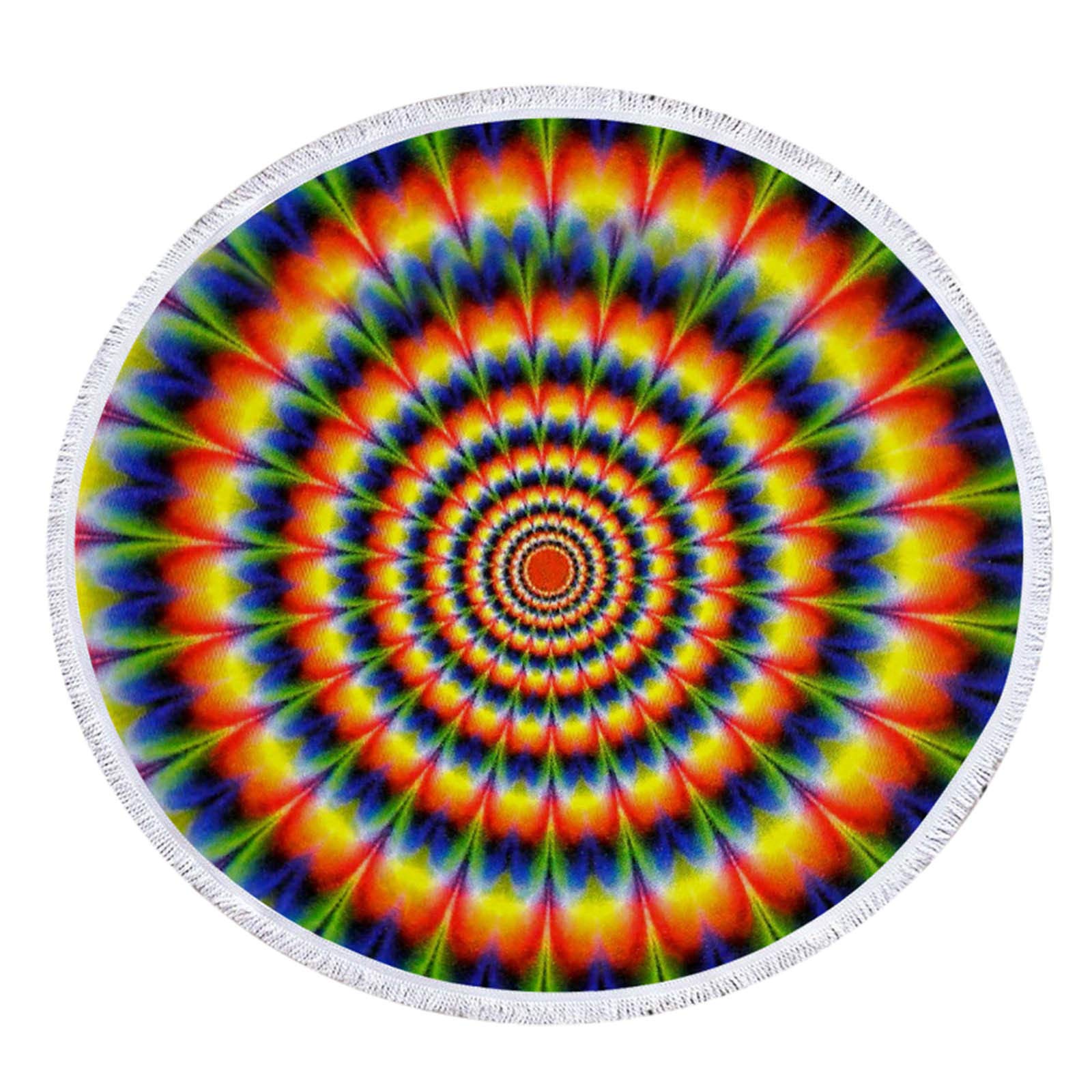 YXWLLN Microfiber Beach Towel - Soft Quick-Dry Printed Round Beach Mat & Shawl for Swimming, Sunbathing, Poolside Lounging | Perfect for Beach Vacations, Yoga, Picnics and Outdoor Activities
