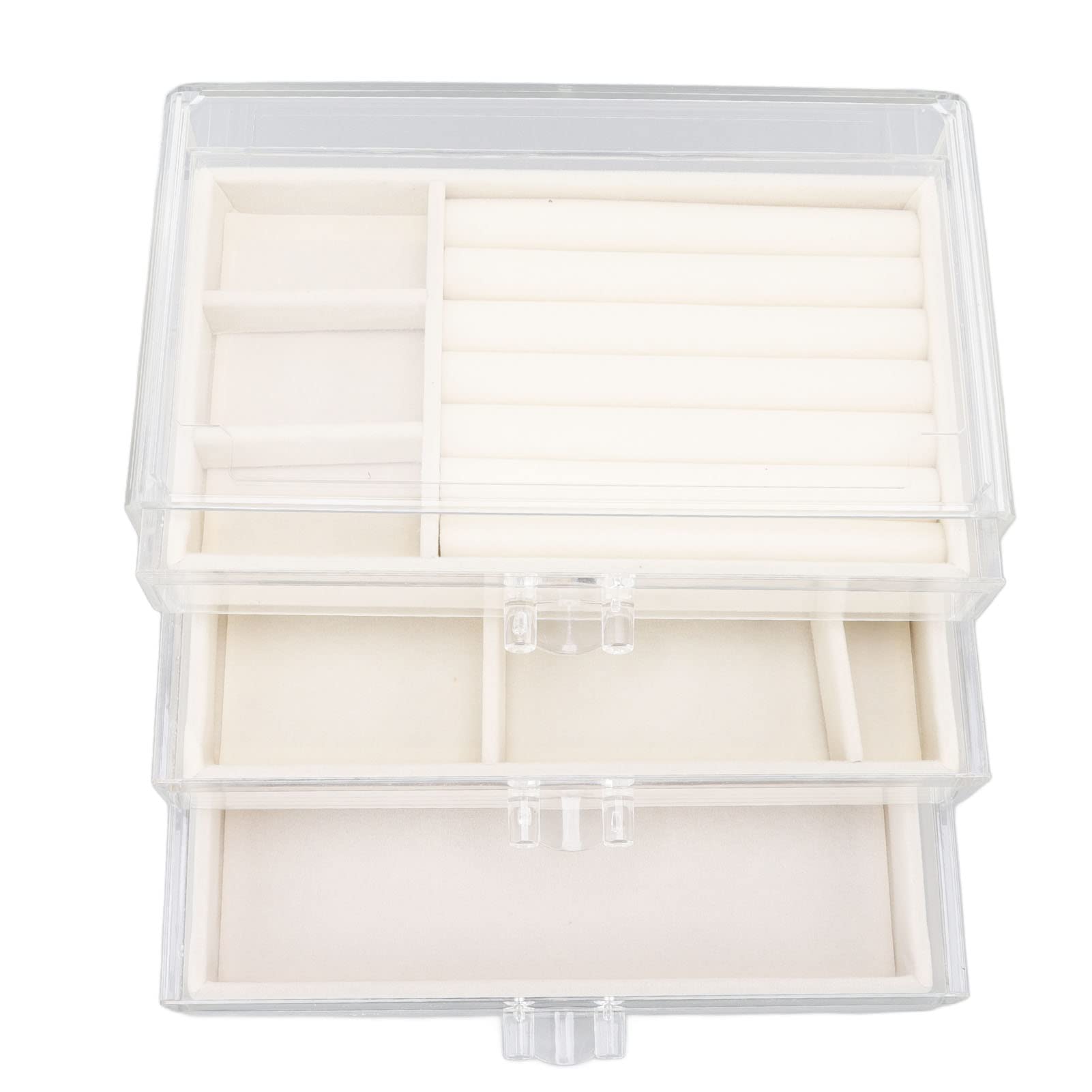 Omabeta Acrylic Jewelry Box with Flannel Lining - Home Storage Organizer for Necklaces & Rings