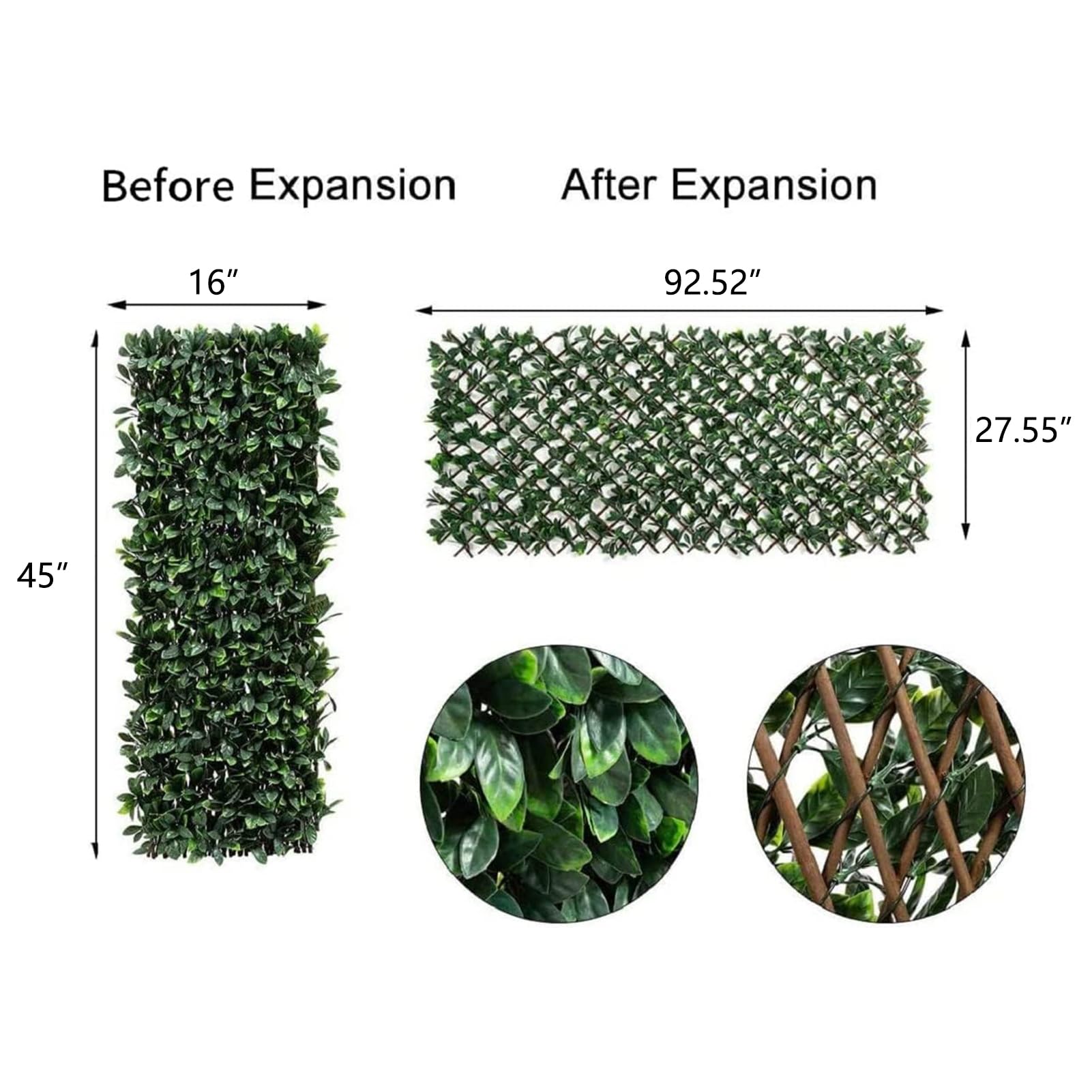DOEWORKS Expandable Fence Privacy Screen - 2PCS Artificial Ivy Fencing Panels for Balcony, Patio, Backyard & Garden Decor | UV Resistant Outdoor Privacy Barrier for Home, Wedding Backdrop & Landscape Design