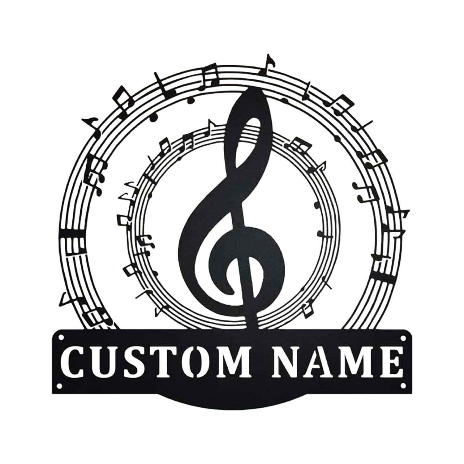 Personalized Music Notes Metal Sign - Custom Teacher Gift for Home & Studio Decor
