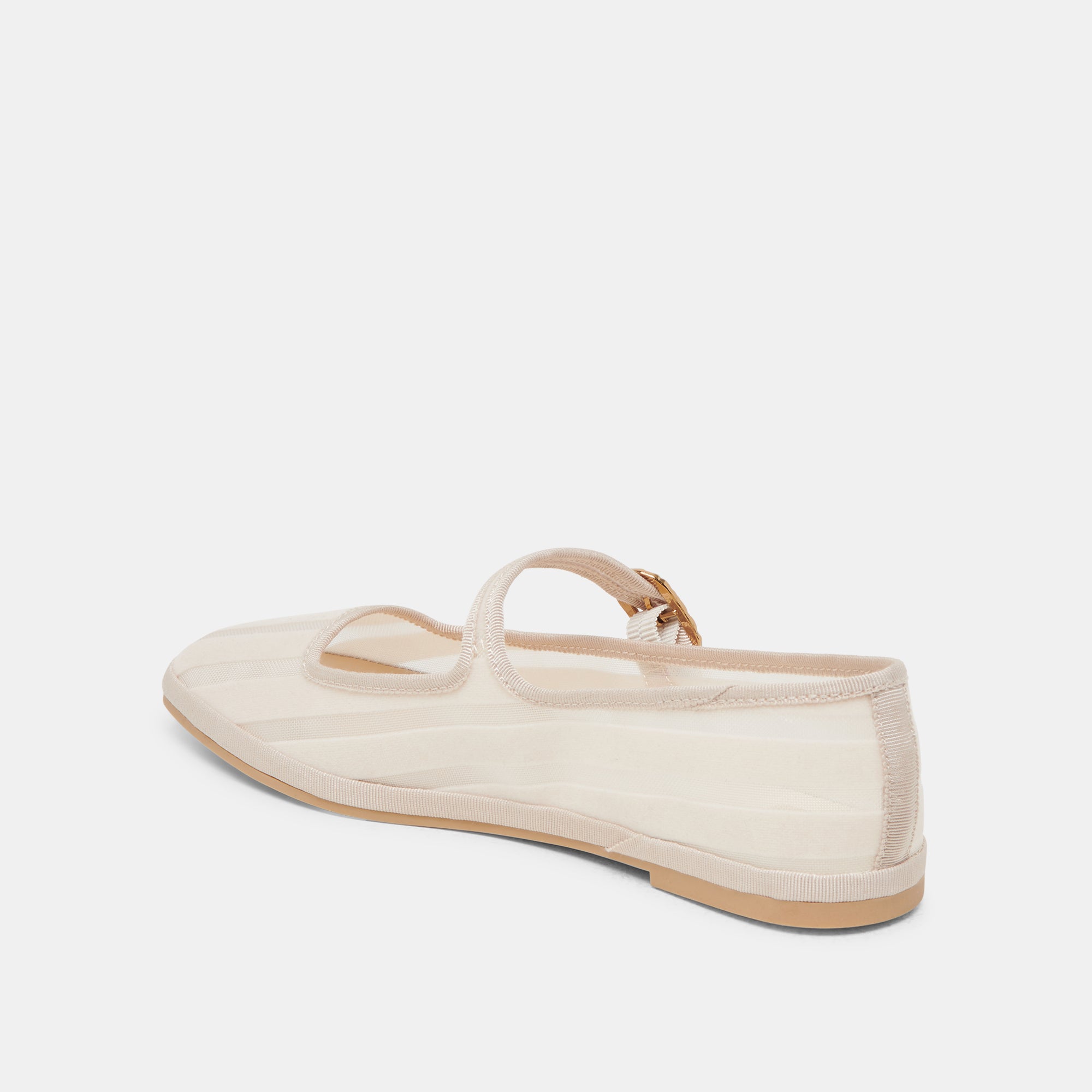 TAMEKA Women's Ballet Flats - Bone Stripe Mesh Slip-On Shoes for Comfort & Style | Perfect for Work, Casual Wear & Travel