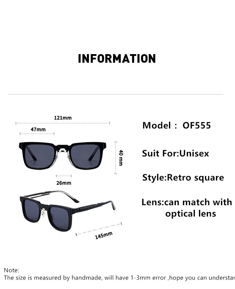 Aimee Unisex Full Rim Square Acetate Eyeglasses 6555 - Stylish & Durable Frames for Men & Women - Perfect for Work, Reading & Fashion Accessories
