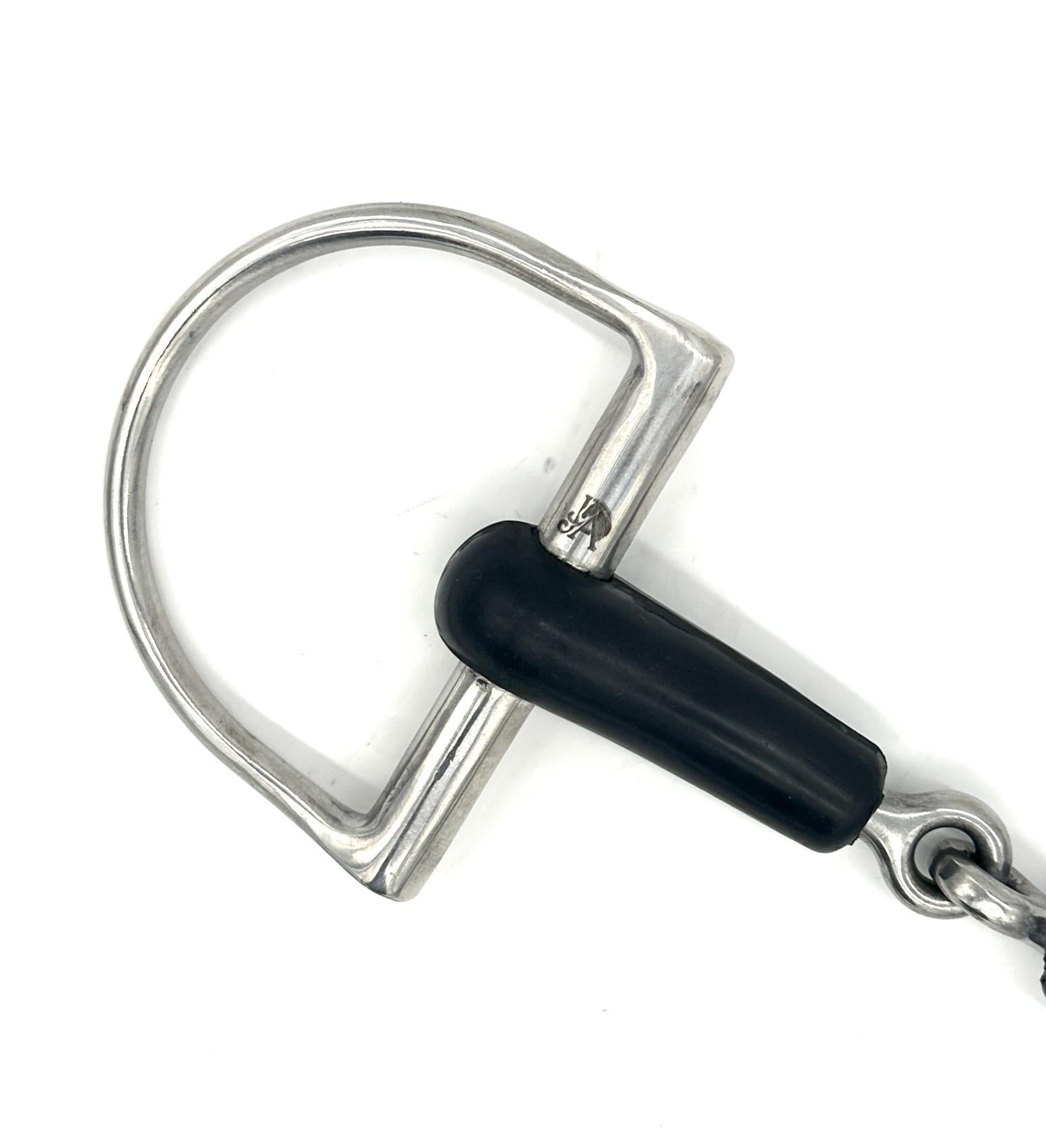 Jake Adams Rubber Single Jointed Dee Bit - Durable Horse Training Bit for Western Riding & Show Performance - Perfect for Trail Riding, Dressage & Equine Sports