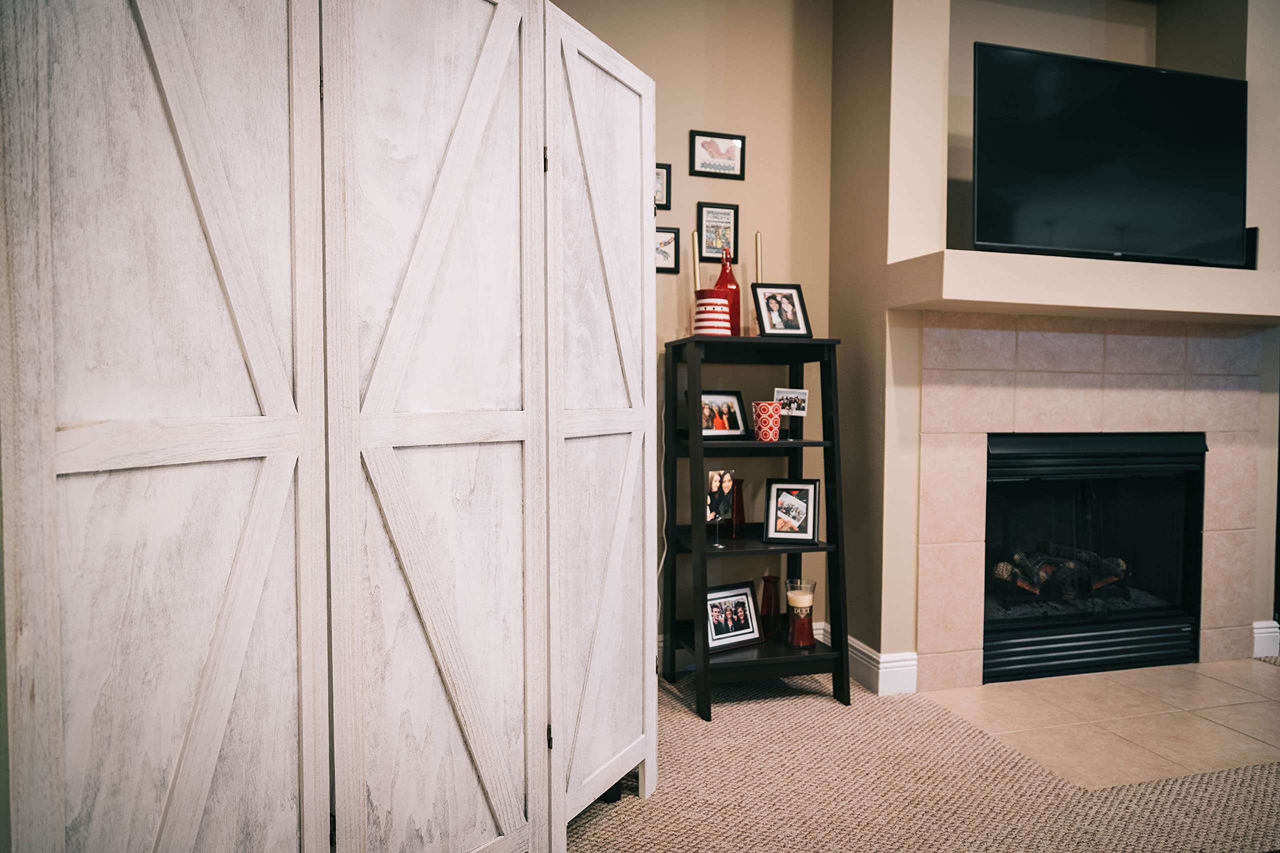Premium 6-Panel Room Divider - Rustic Barnwood Folding Privacy Screen & Partition Wall for Home, Office, and Studio | Perfect for Creating Private Spaces in Living Rooms, Bedrooms, and Workspaces