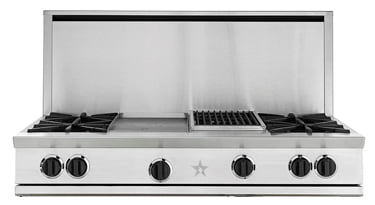 Bluestar RGTNB484CBV2L 48-Inch Professional Gas Rangetop with 24-Inch Charbroiler - Perfect for Home Kitchens & Commercial Restaurants