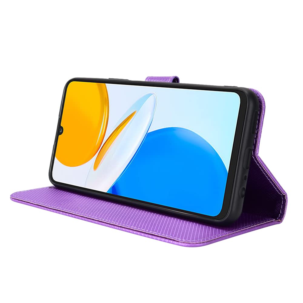 Honor X7 CMA-LX2 PU Leather Flip Case Cover - Purple | Premium Protective Phone Case with Card Slots for Honor X7 | Perfect for Work, Travel & Daily Use