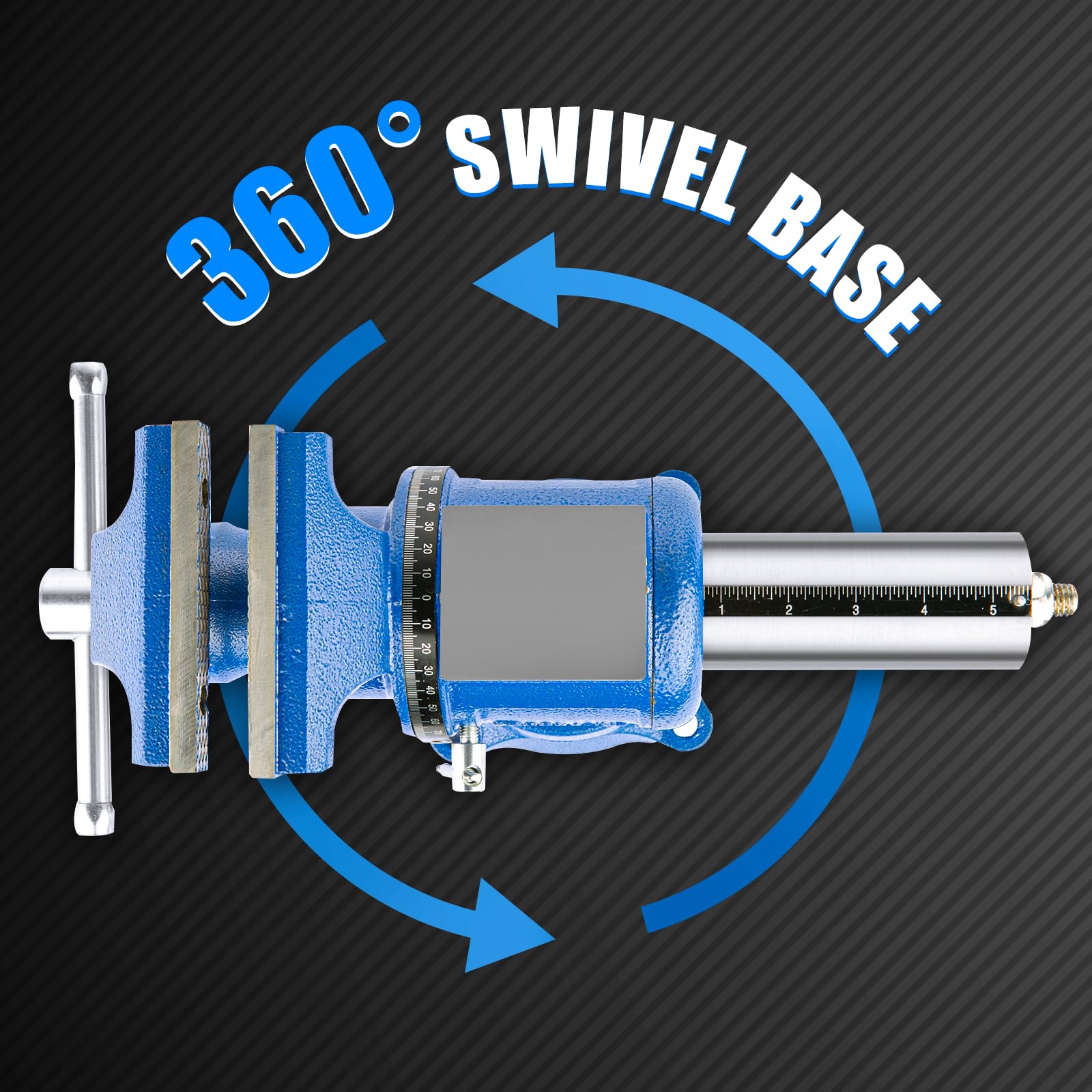 6-Inch Heavy Duty Bench Vise - 8800lbs Clamp Force, 360° Swivel Base, Ductile Iron Construction with Anvil for Metalworking, Woodworking & DIY Projects - Perfect for Garage, Workshop & Home Repair Use