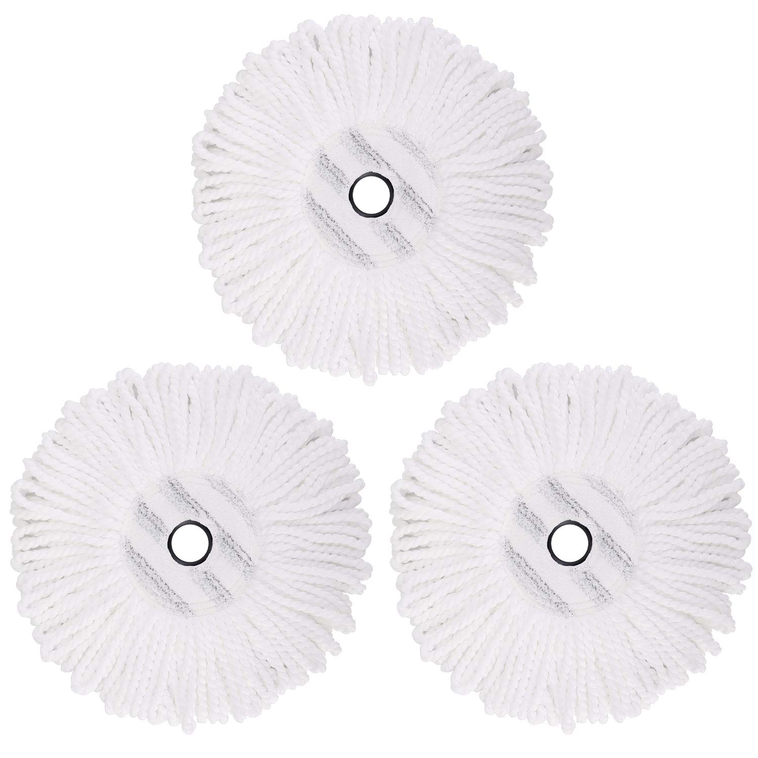 3 Pack Microfiber Spin Mop Replacement Heads for CLEANHOME - Round Shape Refills for Deep Cleaning Floors, Tile & Hardwood - Perfect for Kitchen, Bathroom & Home Cleaning