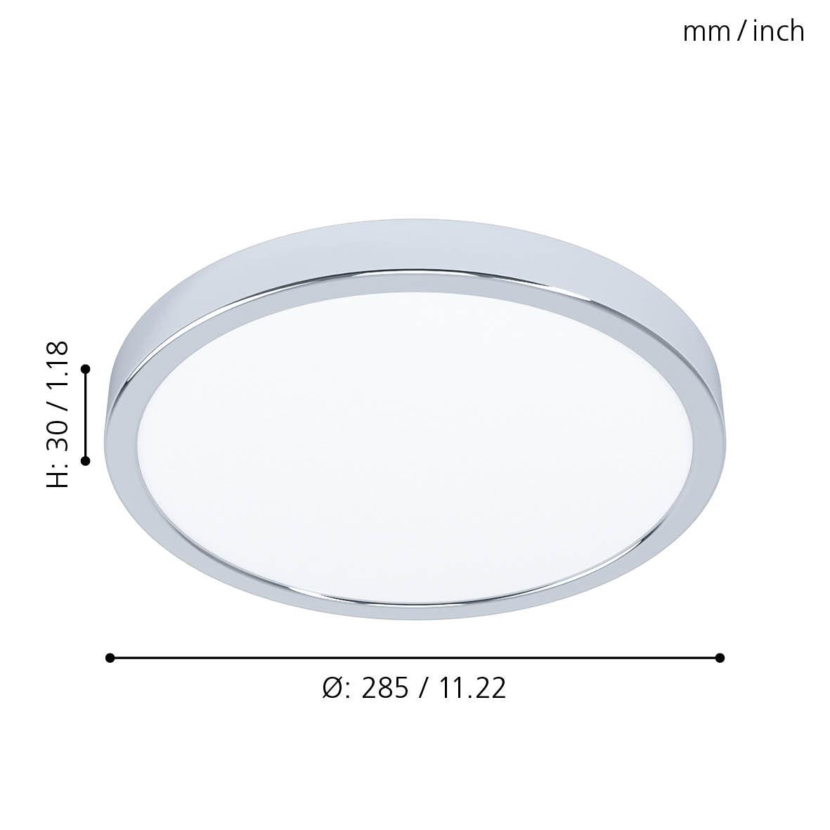 Eglo Fueva 5-LED Round Chrome Bathroom Ceiling Light IP44 Waterproof - Perfect for Bathroom, Shower Room, Spa & Wet Areas