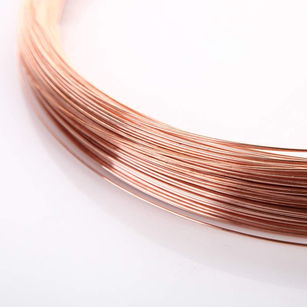 99.9% Pure T2 Solid Bare Copper Round Wire - 0.8mm Diameter, 10m Length - Perfect for Electrical Wiring, Jewelry Making & DIY Crafts