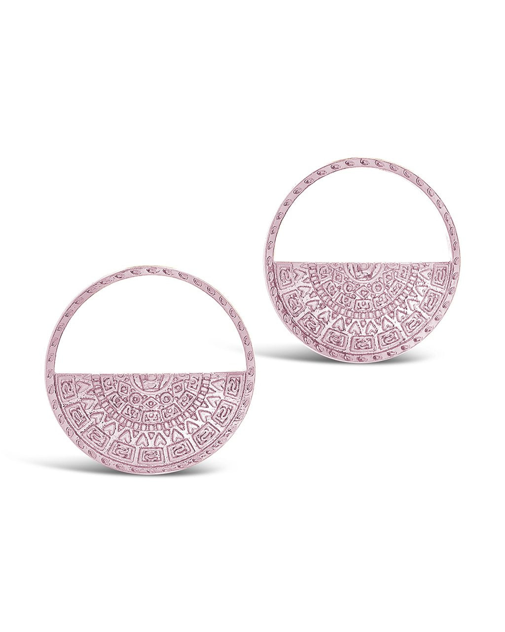 Stylish Medallion Half Circle Stud Earrings for Women - Trendy Gold & Silver Fashion Jewelry - Perfect for Parties, Weddings & Everyday Wear