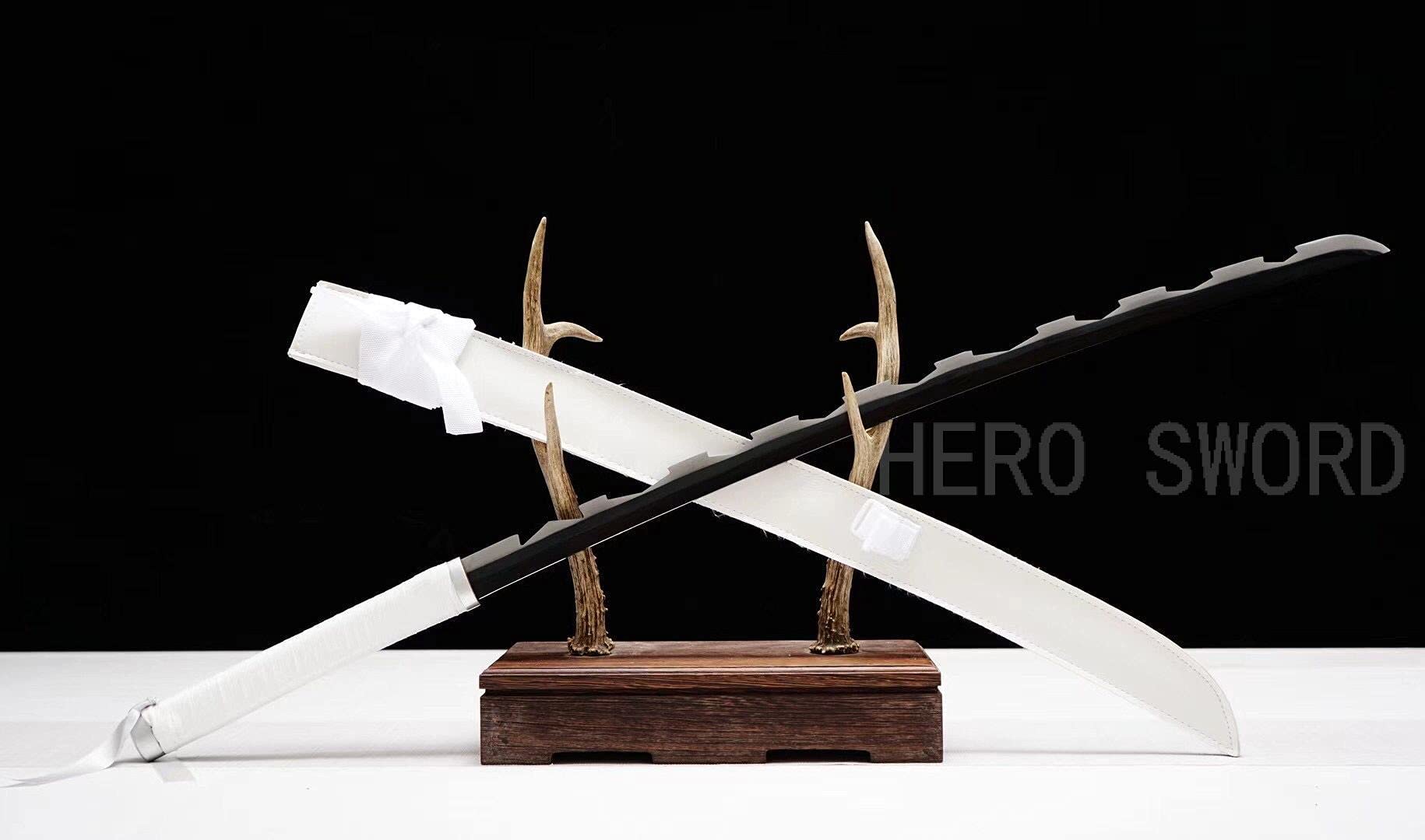 HERO SWORD Japanese Anime Katana - Hand Forged 1045 Carbon Steel Samurai Sword, Full Tang Handmade Sharp Practical Blade for Cosplay, Martial Arts Training & Demon Slayer Collection
