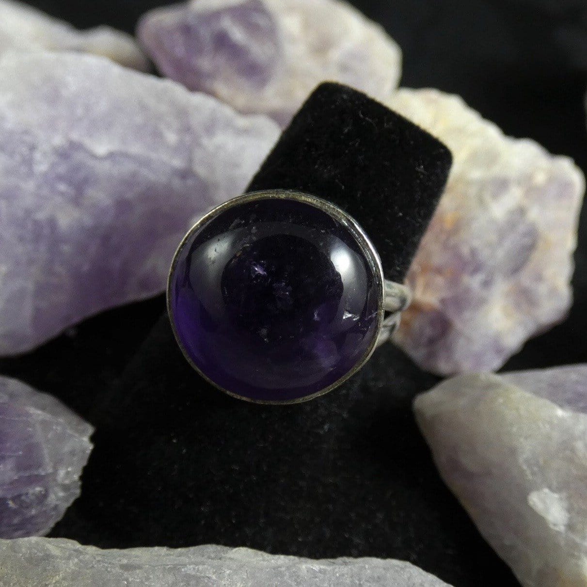 Natural Amethyst Sterling Silver Ring - Size 7 | Elegant Purple Gemstone Jewelry for Women | Perfect for Weddings, Anniversaries & Special Occasions