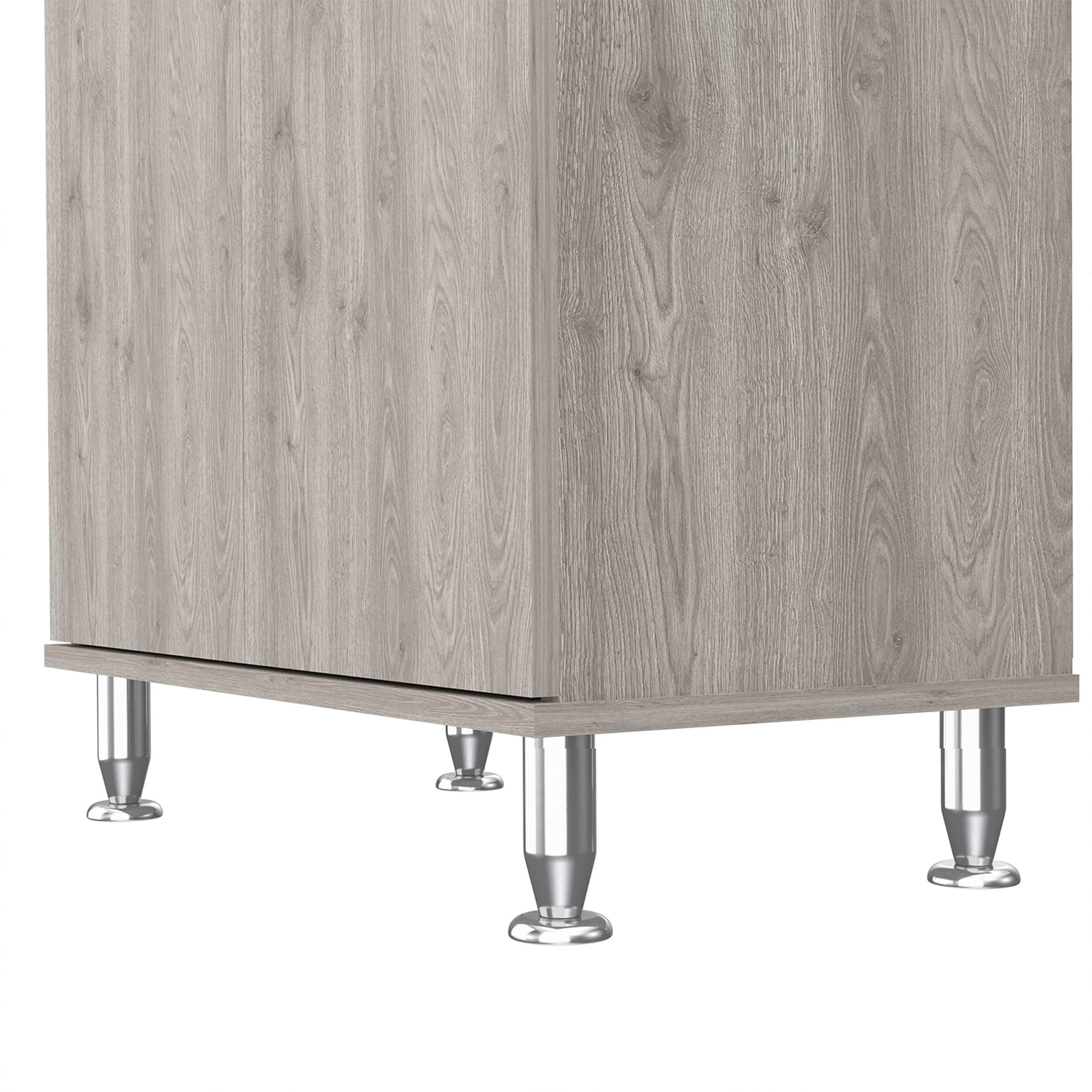 TUHOME Della 60 Inch Kitchen Pantry Cabinet with Countertop - Light Gray Storage Organizer for Spices, Cookware & Small Appliances | Perfect for Modern Kitchens & Pantry Organization