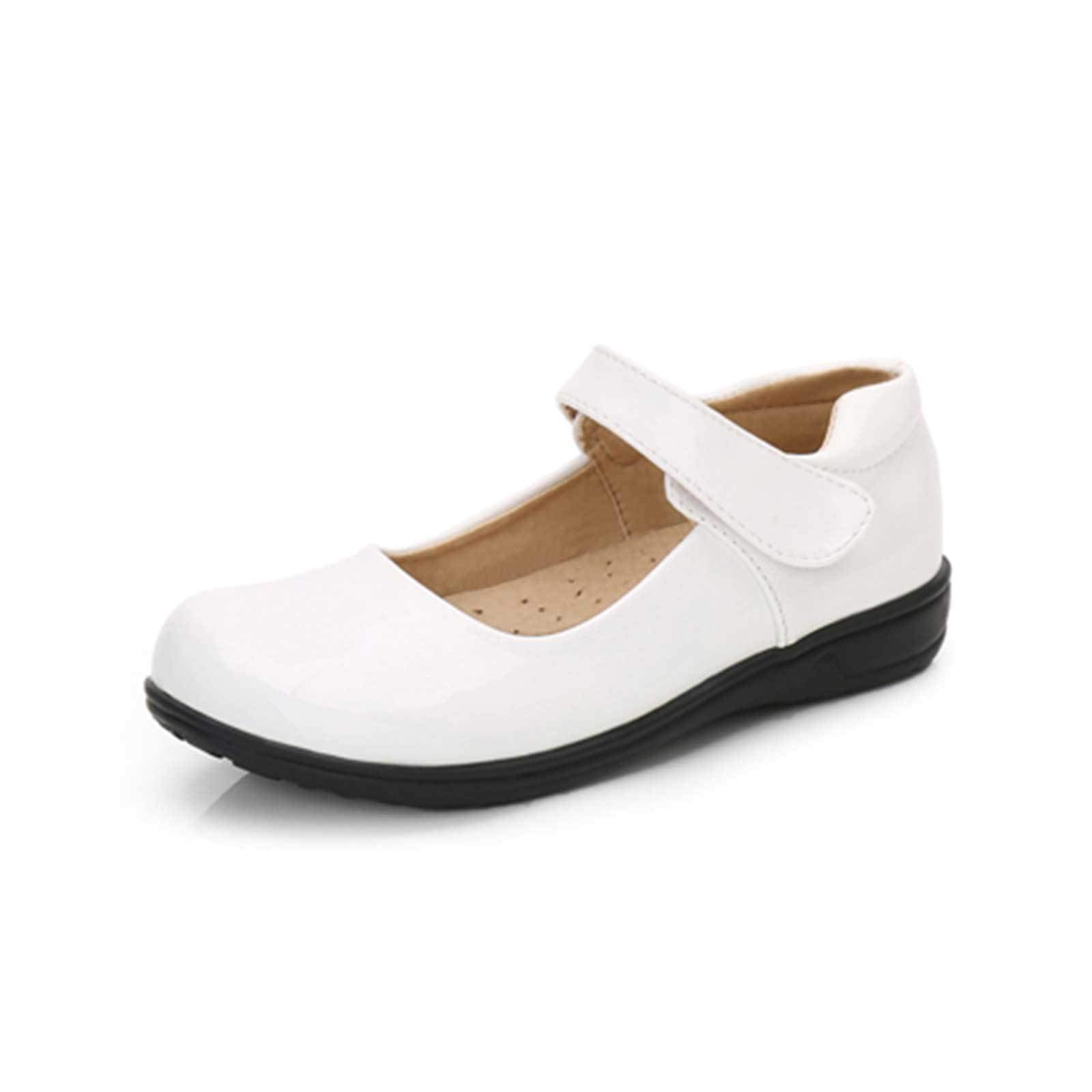 **Girls PU Leather Princess Dance Shoes - Round Toe Rubber Outsole for Ballet, Party, Dress Performance & Special Occasions**