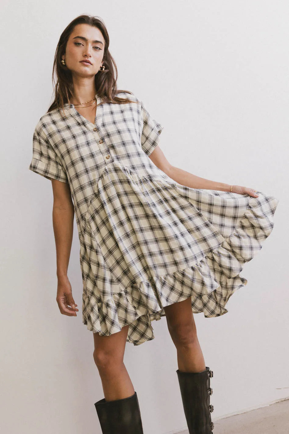 Loli Plaid Mini Dress - Cute Tartan Skater Dress for Women | Perfect for Parties, Dates & Casual Outings | FINAL SALE