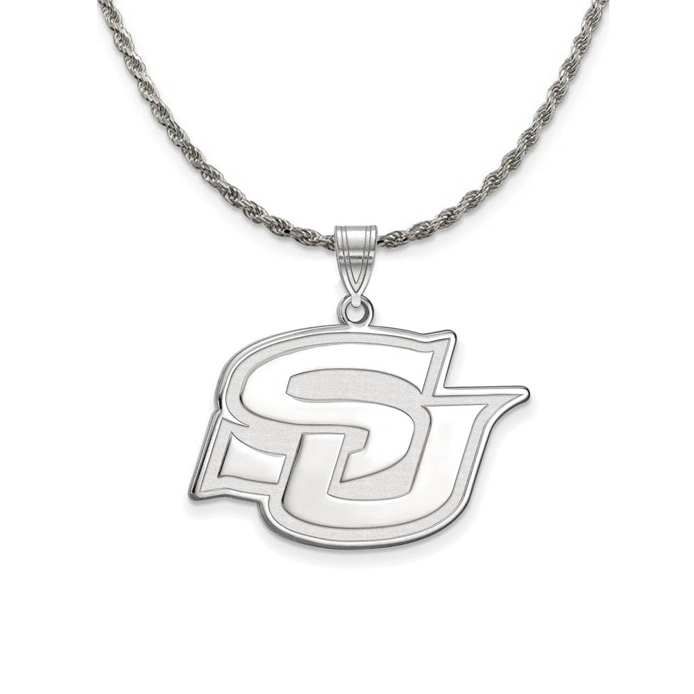 Black Bow Sterling Silver Southern University XL Pendant Necklace - Elegant Jewelry Gift for Graduation, Sorority Events & Southern Pride