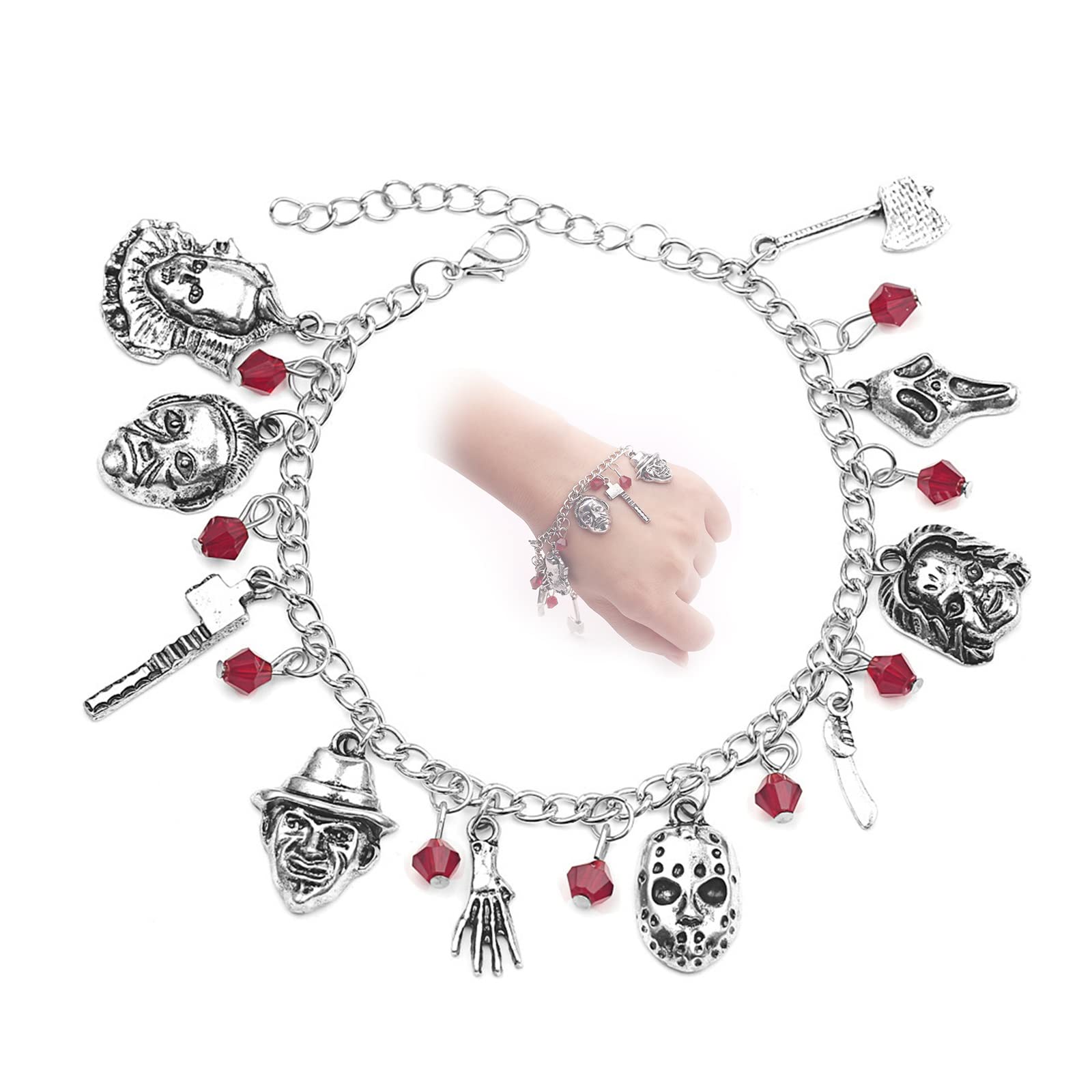 Horror Movie Back to Soul Bracelet - Halloween Gift for Men & Movie Fans - Gothic Charm Bracelet for Cosplay, Halloween Parties & Horror Film Events
